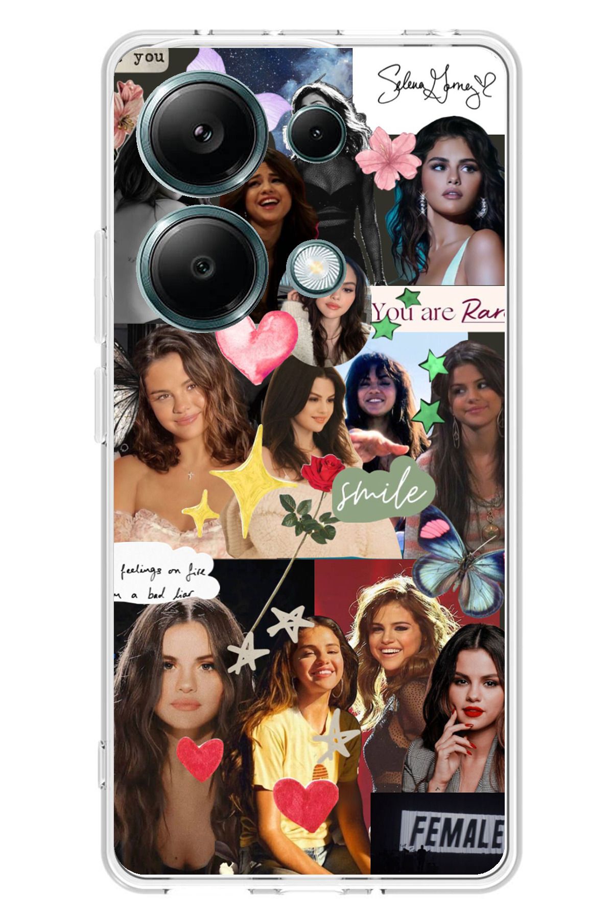 TechTree Redmi Note 13 PRO 4G Uyumlu Selena Gomez Şeffaf Silikon Kılıf