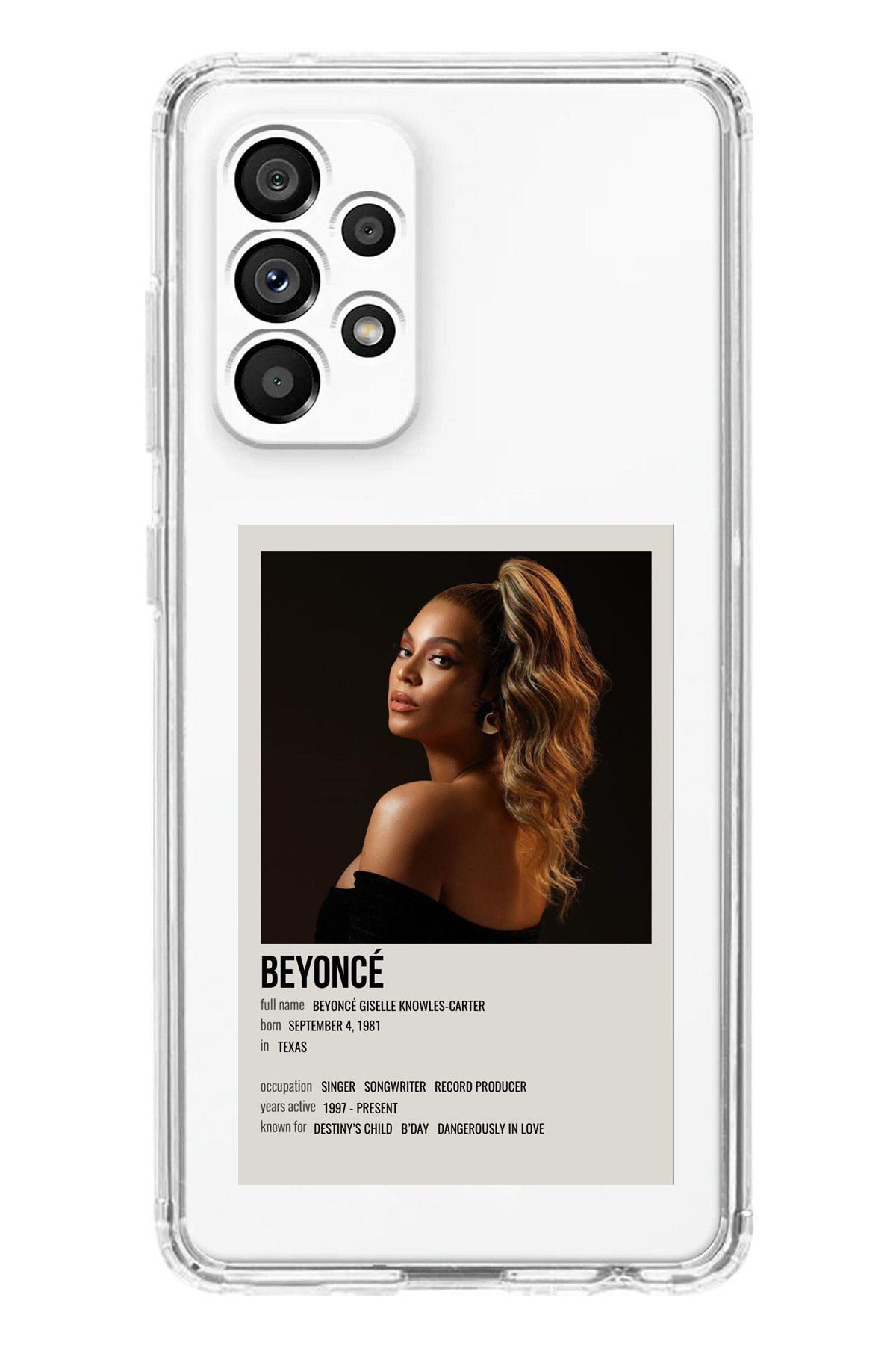TechTree Galaxy A23 Uyumlu Beyonce Poster Şeffaf Silikon Kılıf