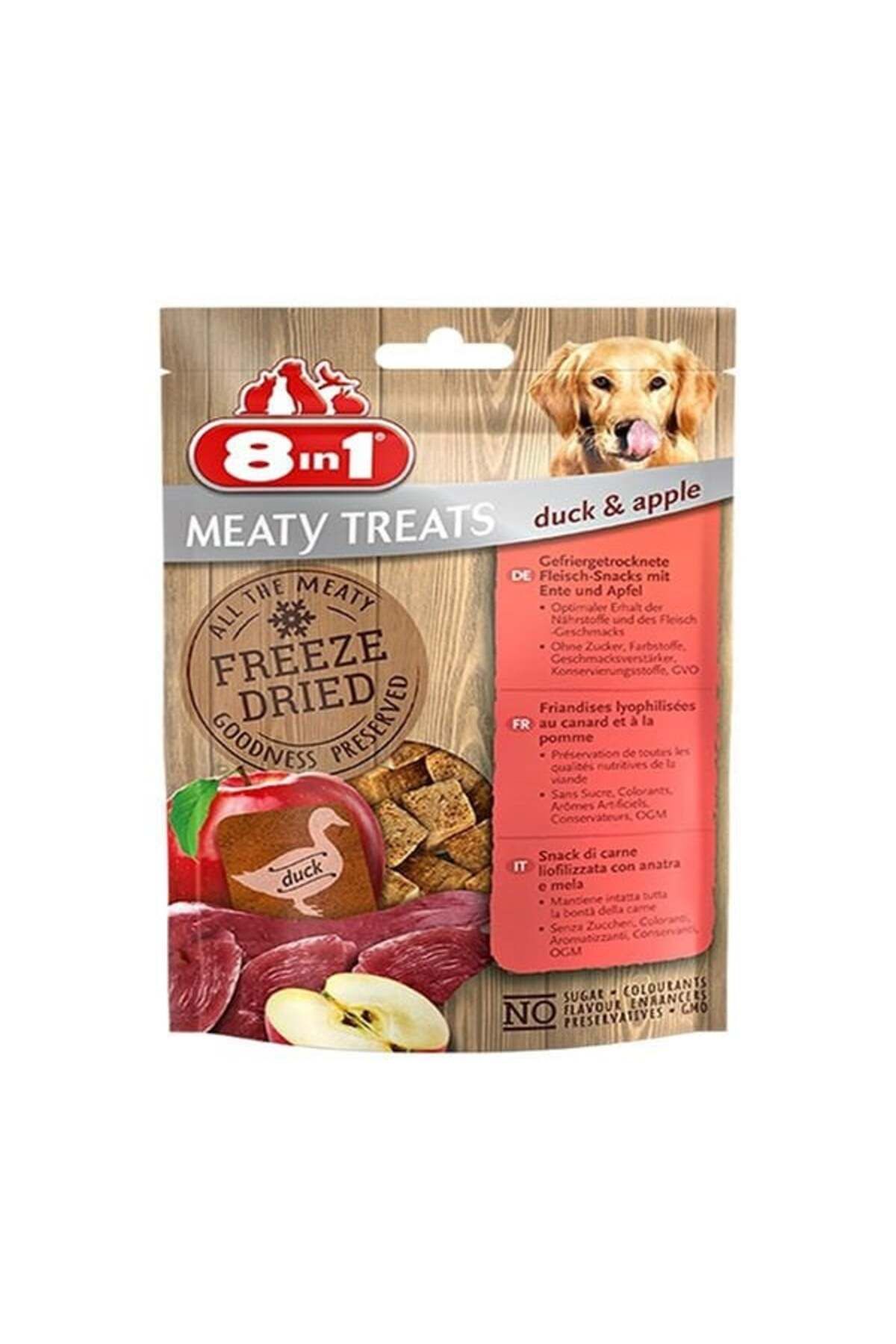 8in1 8 in 1 Freeze Dried Tahılsız Kurutulmuş Ördek ve Elmalı Köpek Ödül Maması 50 Gr