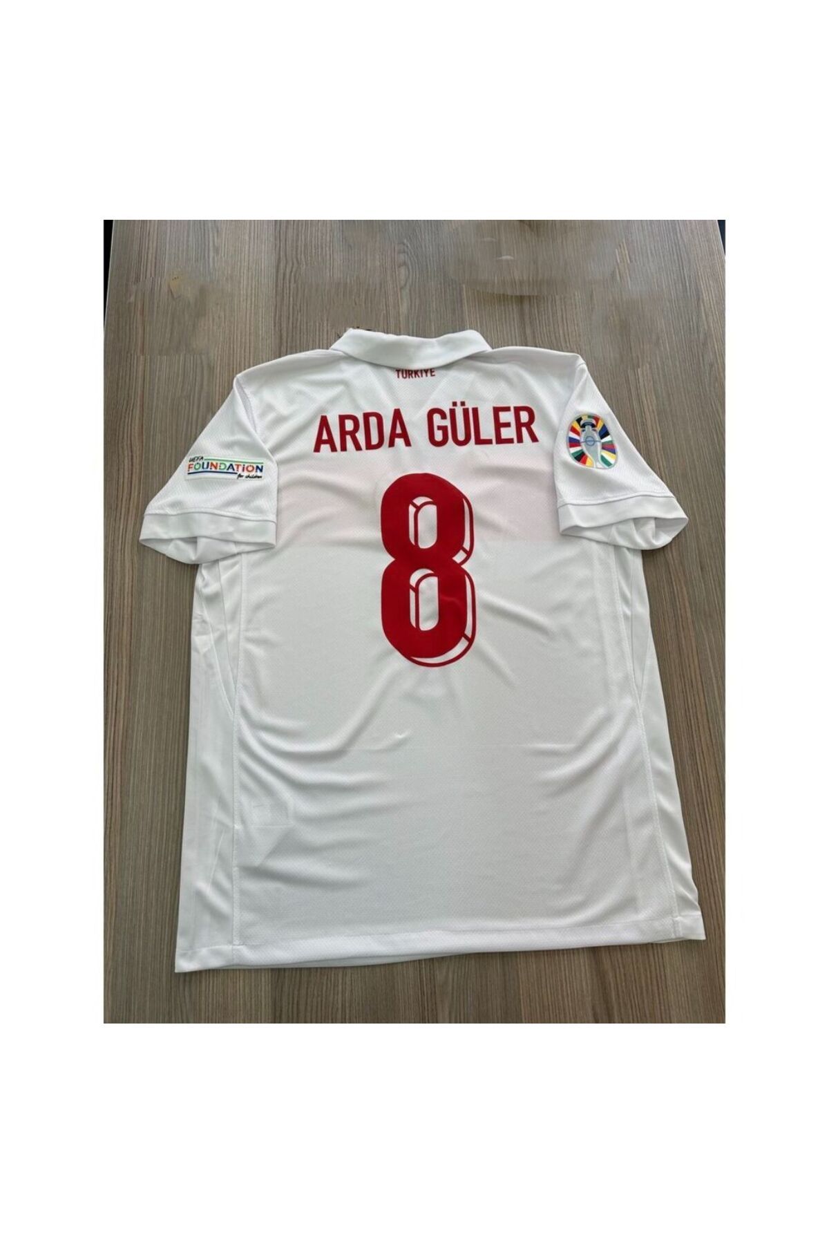 BYSPORTAKUS Türkiye Euro 2024 A.r.d.a-G.ü.l.e.r 8 Numara Iç Saha Forması (BEYAZ)
