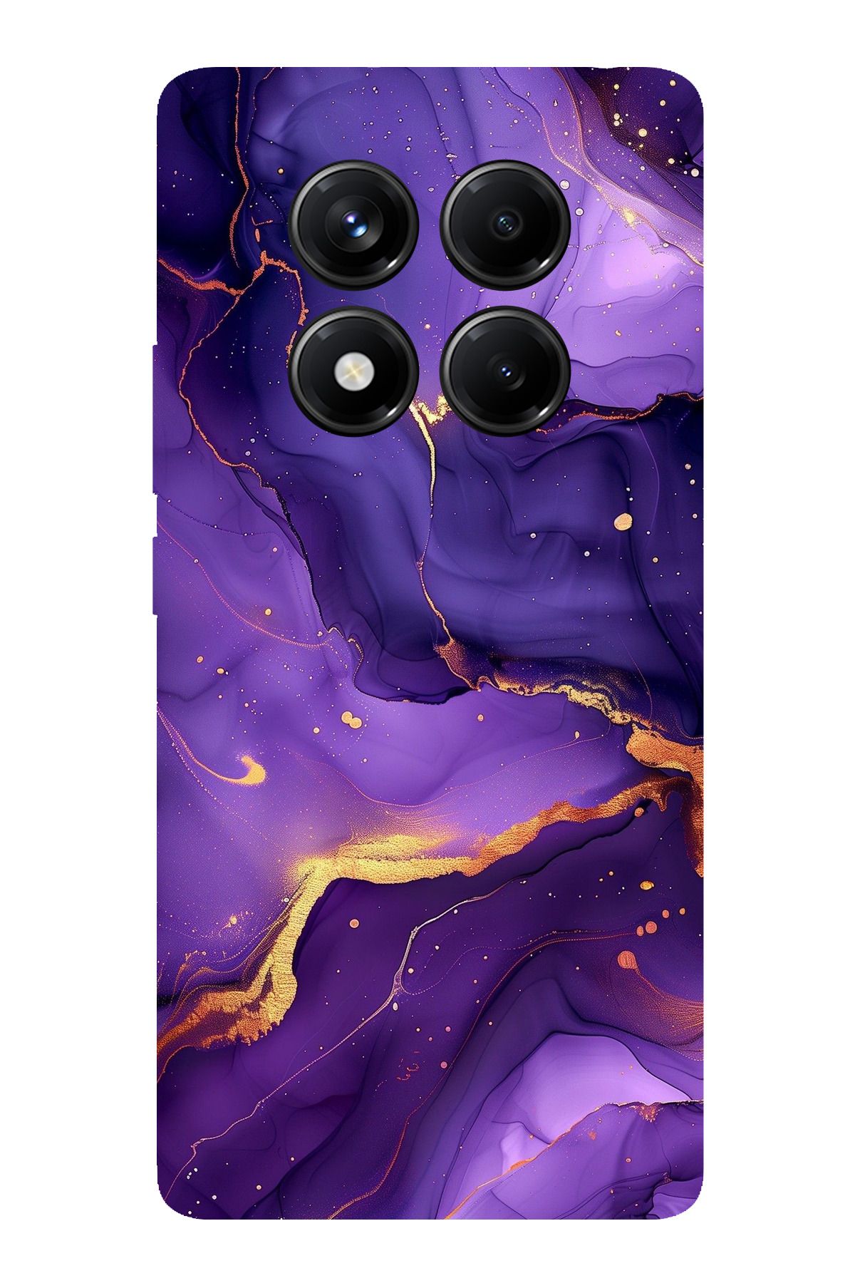 TechTree Redmi Note 14 Pro 5G Uyumlu Ametist Taşı Mor Mermer Şeffaf Silikon Kılıf