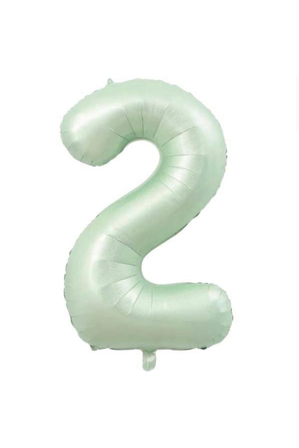 MİNAY 2 RAKAM FOLYO BALON RETRO YEŞİL RENK 34" 76cm