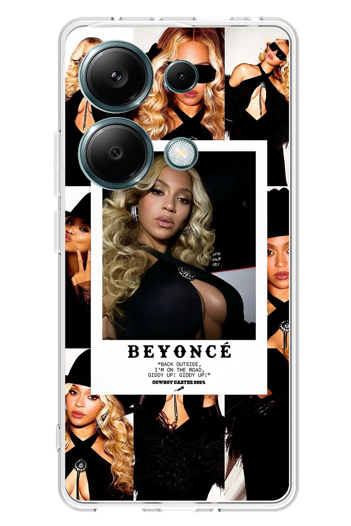 TechTree Redmi Note 13 PRO 4G Uyumlu Beyonce Fotoğraflar Şeffaf Silikon Kılıf