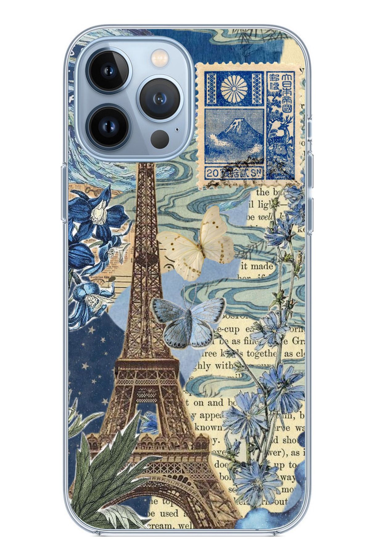 TechTree iPhone 13 PRO MAX Uyumlu Paris ve Eyfel Kulesi Şeffaf Silikon Kılıf