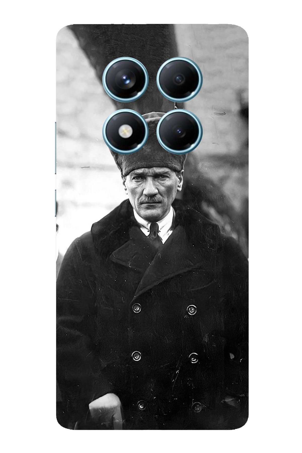 TechTree Redmi Note 14 Pro 4G Uyumlu Mustafa Kemal Atatürk Portre Şeffaf Silikon Kılıf