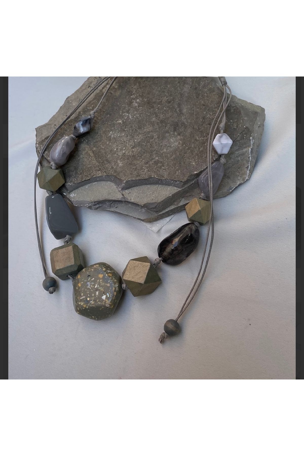 GM TAKI Urban Stone Ayarlanabilir Doğal Görünümlü Kolye