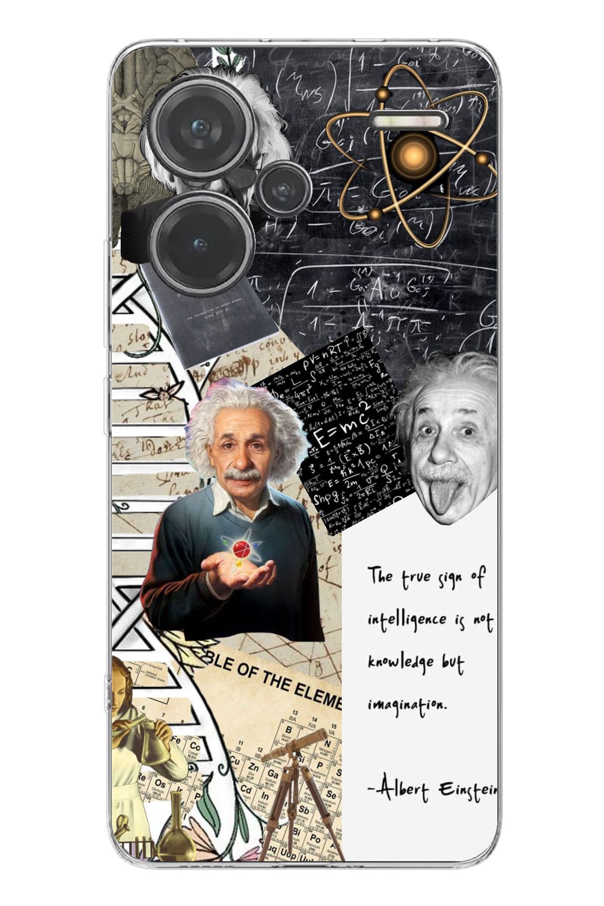TechTree Redmi Note 13 PRO PLUS 5G Uyumlu Albert Einstein Şeffaf Silikon Kılıf