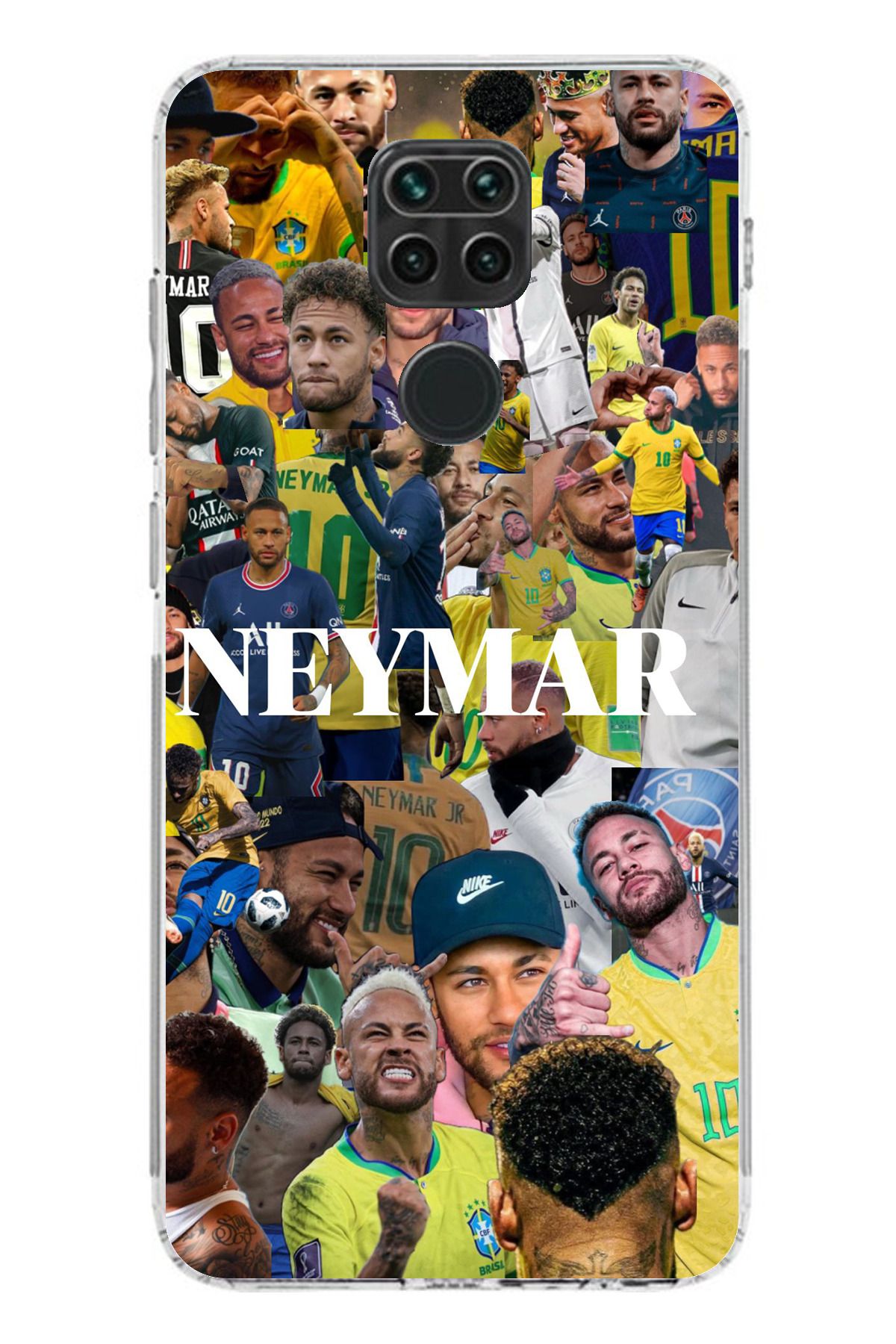 TechTree Redmi Note 9 Uyumlu Neymar Brezilya Şeffaf Silikon Kılıf