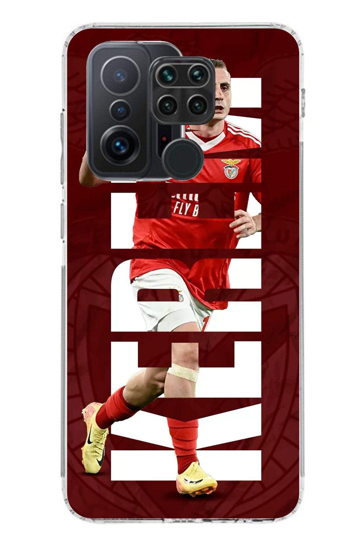 TechTree Redmi Note 9 Uyumlu Kerem Aktürkoğlu Benfica Şeffaf Silikon Kılıf
