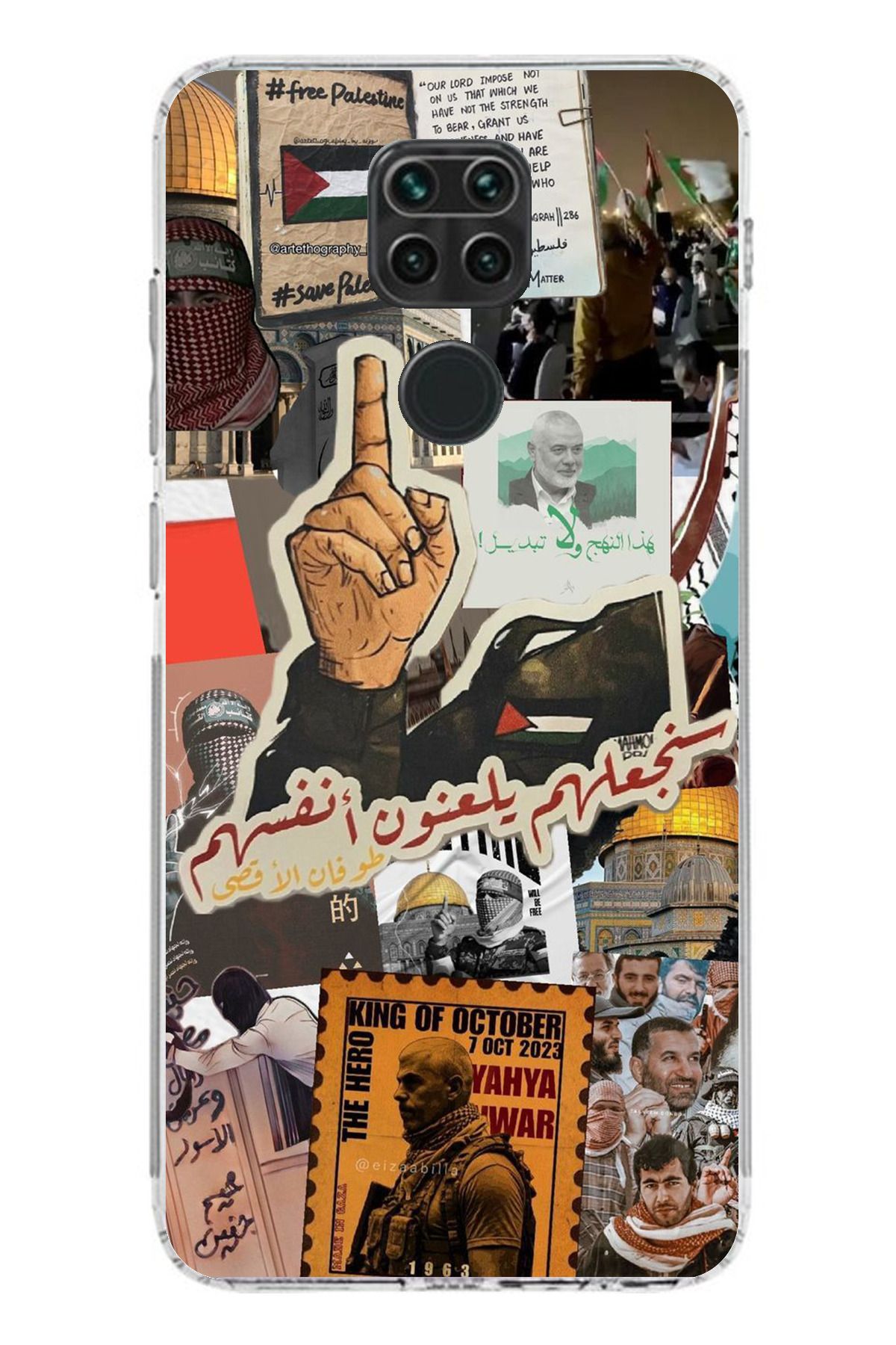 TechTree Redmi Note 9 Uyumlu Filistin Özgürlük Şeffaf Silikon Kılıf