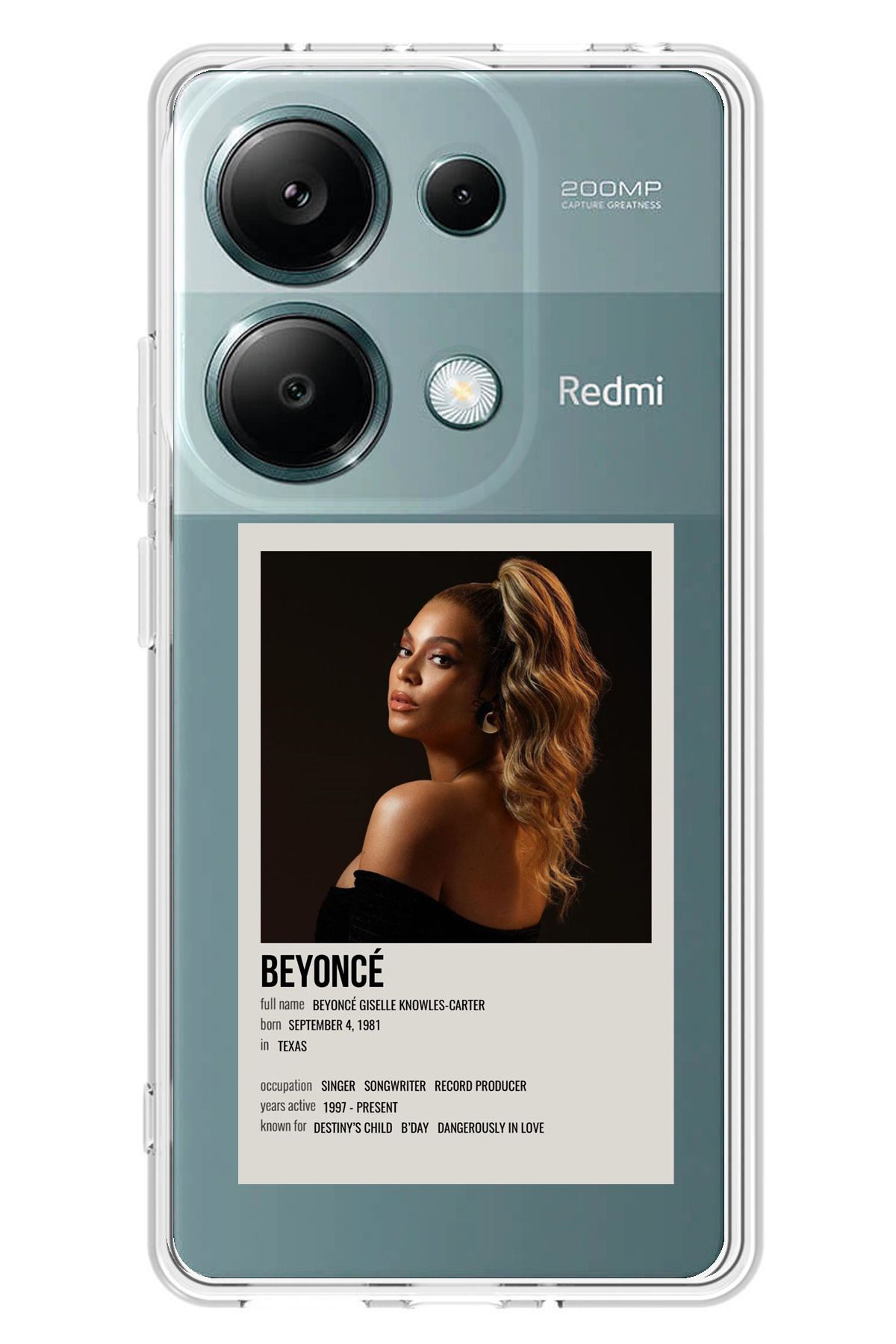 TechTree Redmi Note 13 PRO 4G Uyumlu Beyonce Poster Şeffaf Silikon Kılıf