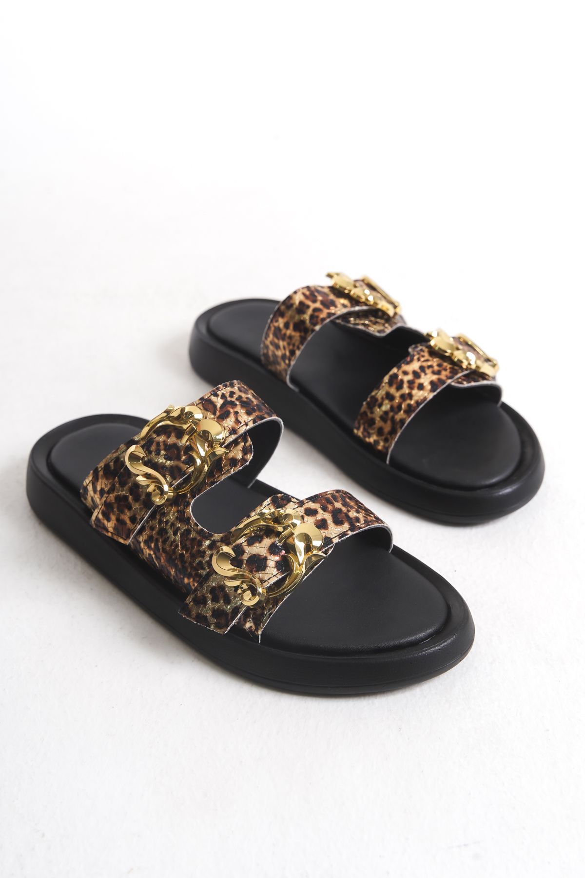 Liza Shoes NORA Kadın Çift Bantlı Kemerli Terlik A003-K832/1