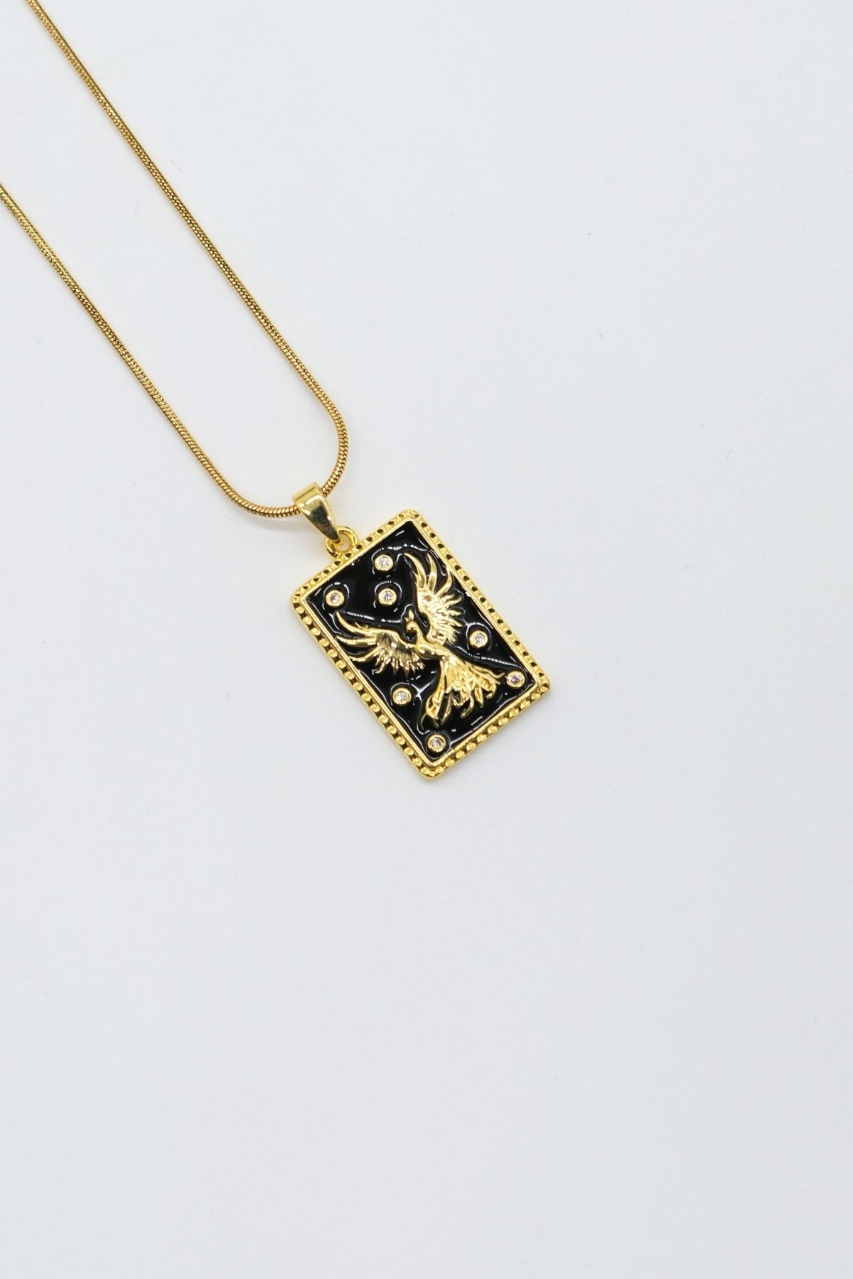 TAKIBOX Çelik Gold Renk Zincir Anka Kuşu Kolye