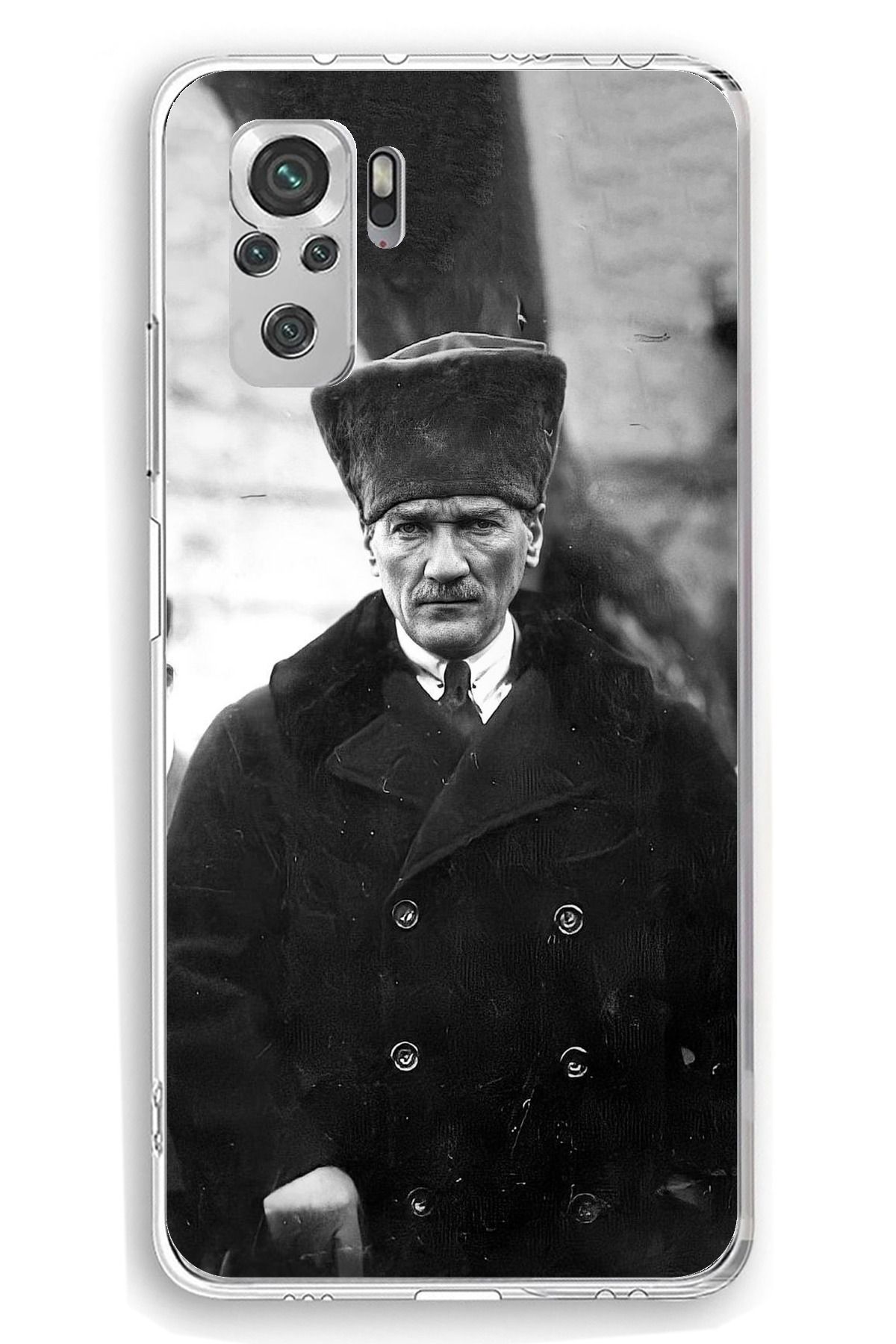 TechTree Redmi Note 10 / 10S Uyumlu Mustafa Kemal Atatürk Portre Şeffaf Silikon Kılıf