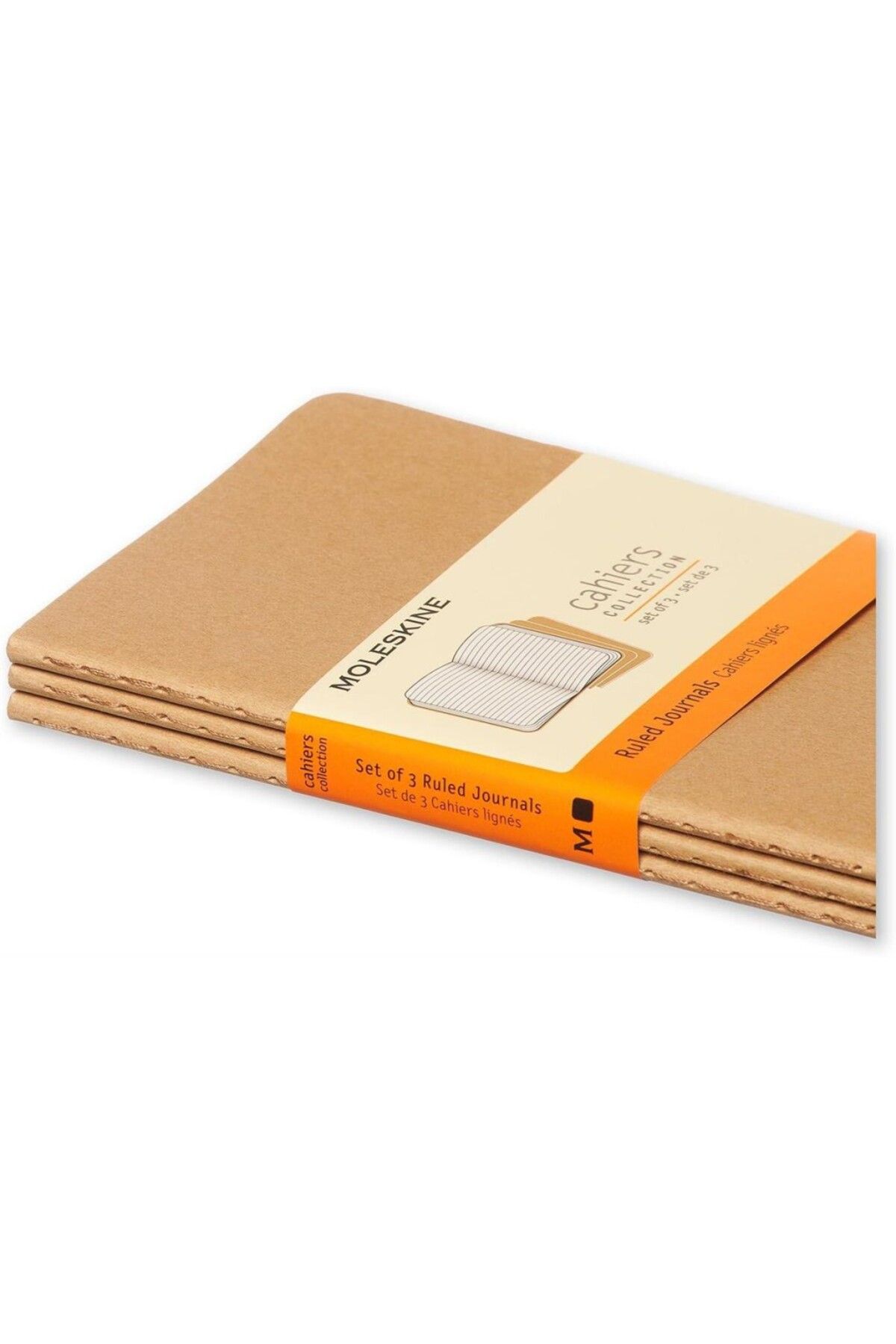 Moleskine-دفتر ملاحظات مكون من 3 قطع من Cahier بجيب كرافت Qp411 6