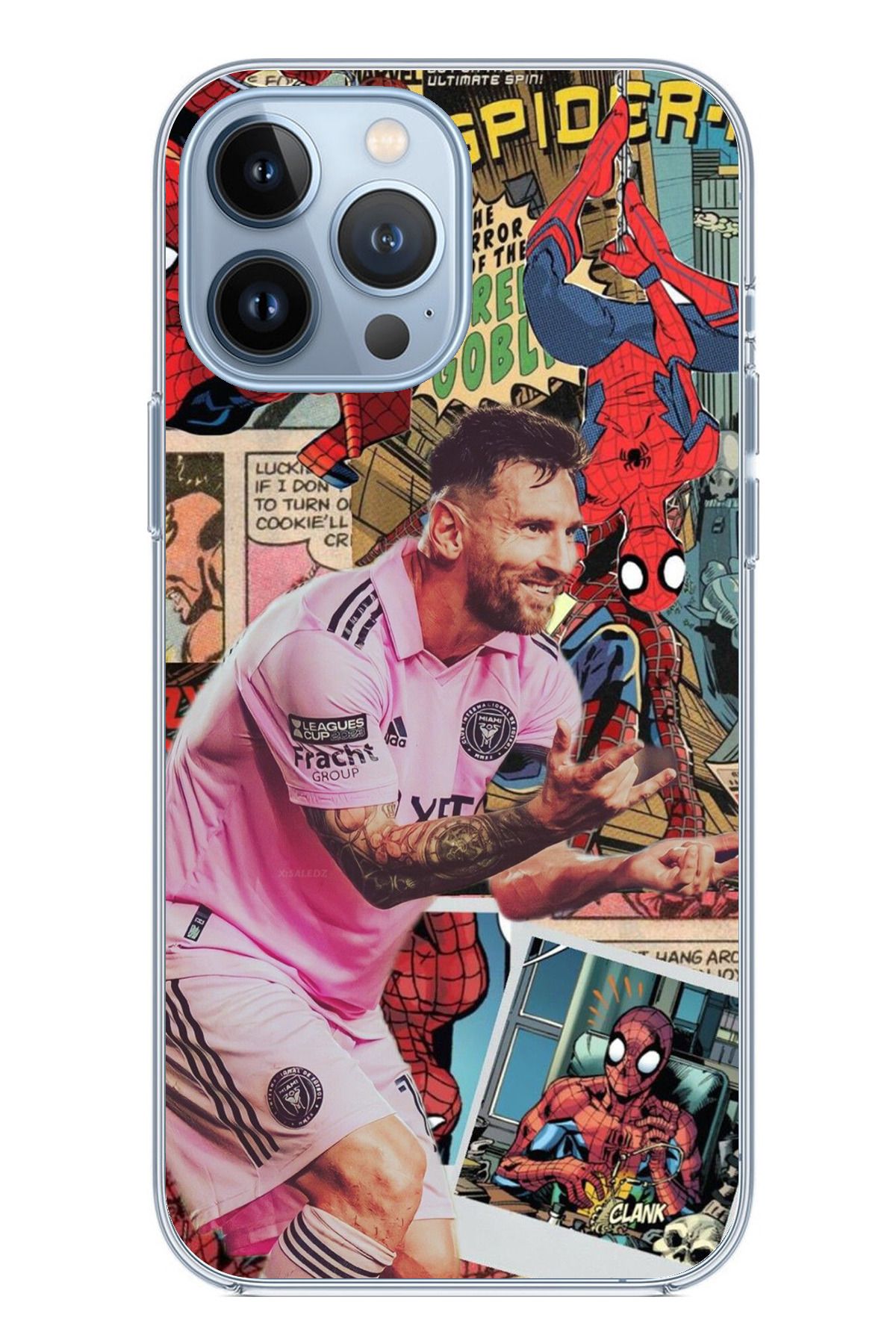 TechTree iPhone 13 PRO MAX Uyumlu Messi Miami Şeffaf Silikon Kılıf