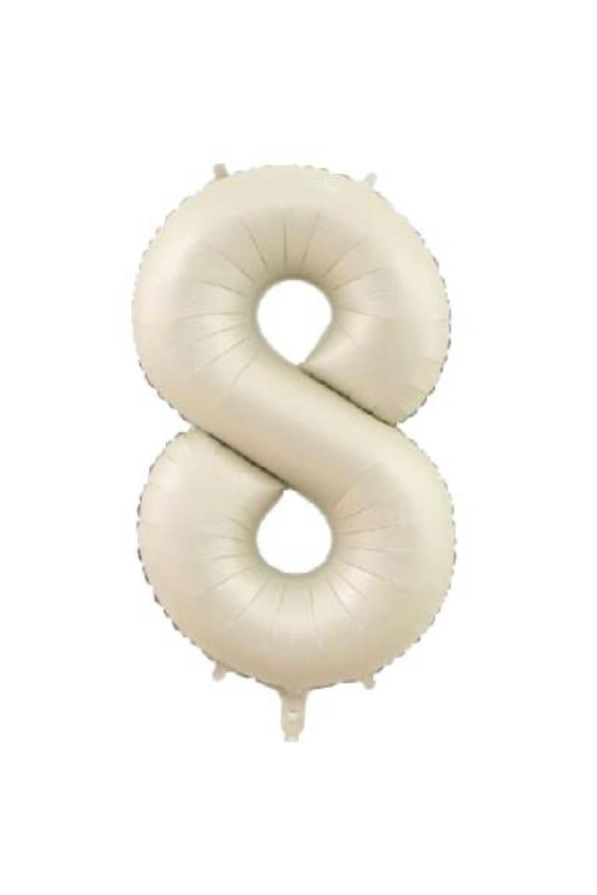 MİNAY 8 RAKAM FOLYO BALON KREM RENK 34" 76cm