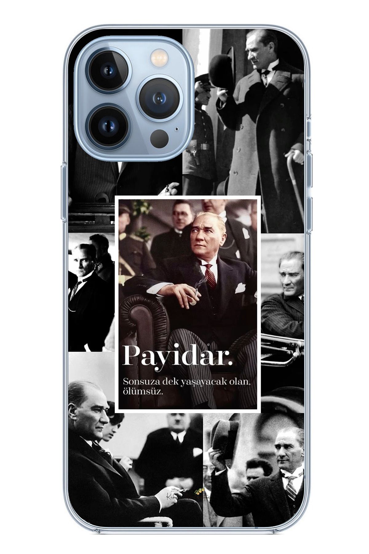 TechTree iPhone 13 PRO MAX Uyumlu Atatürk Payidar Şeffaf Silikon Kılıf