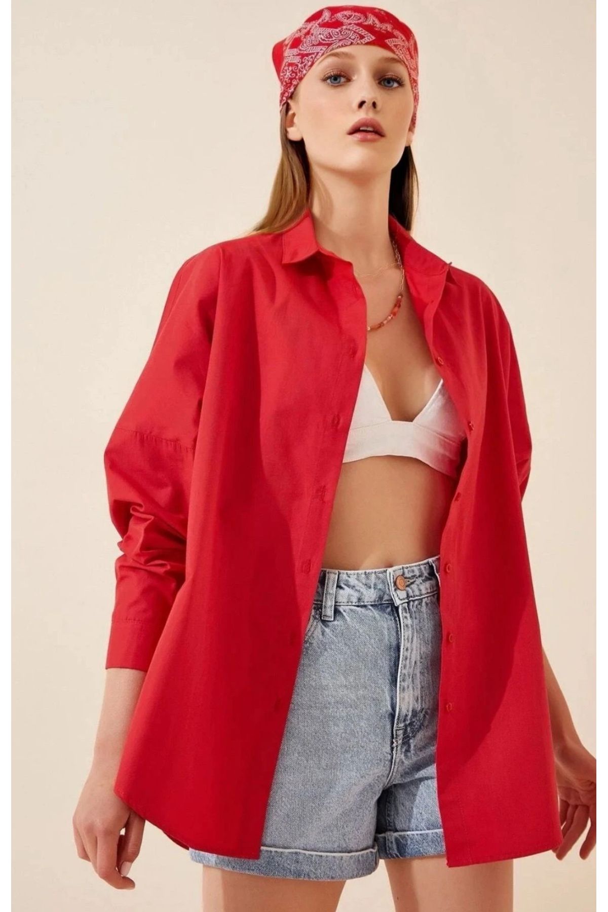 Home Oversize Basic Gömlek