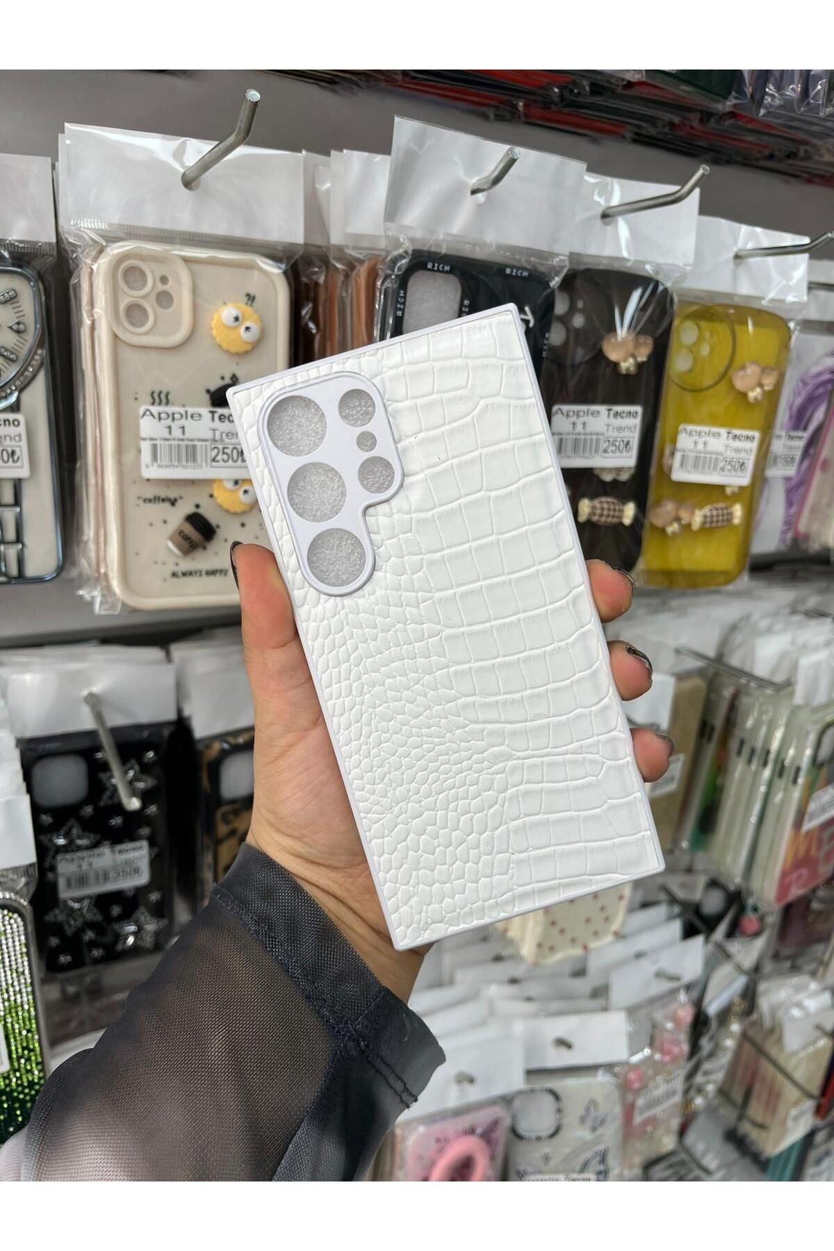 TECNOTREND Galaxy S24 Ultra 5g Dokulu Yüzey Çekmeye Dayanıklı Cep Telefon Kılıfı Pu Deri Kaplamalı Yumuşak