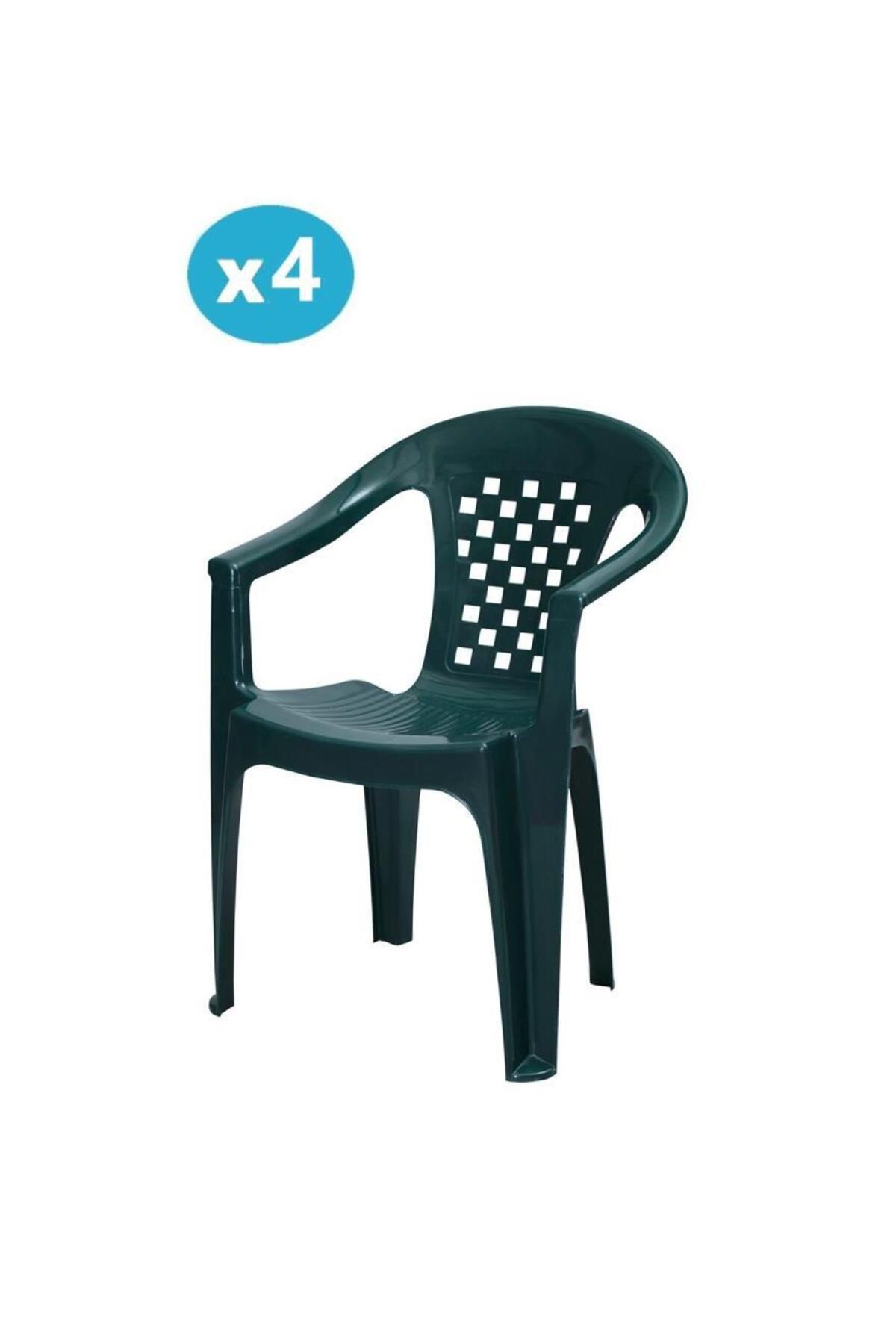 Omnipazar Mt-gf147 Argento Plastik Bahçe Balkon Koltuk Sandalye 4'lü Set