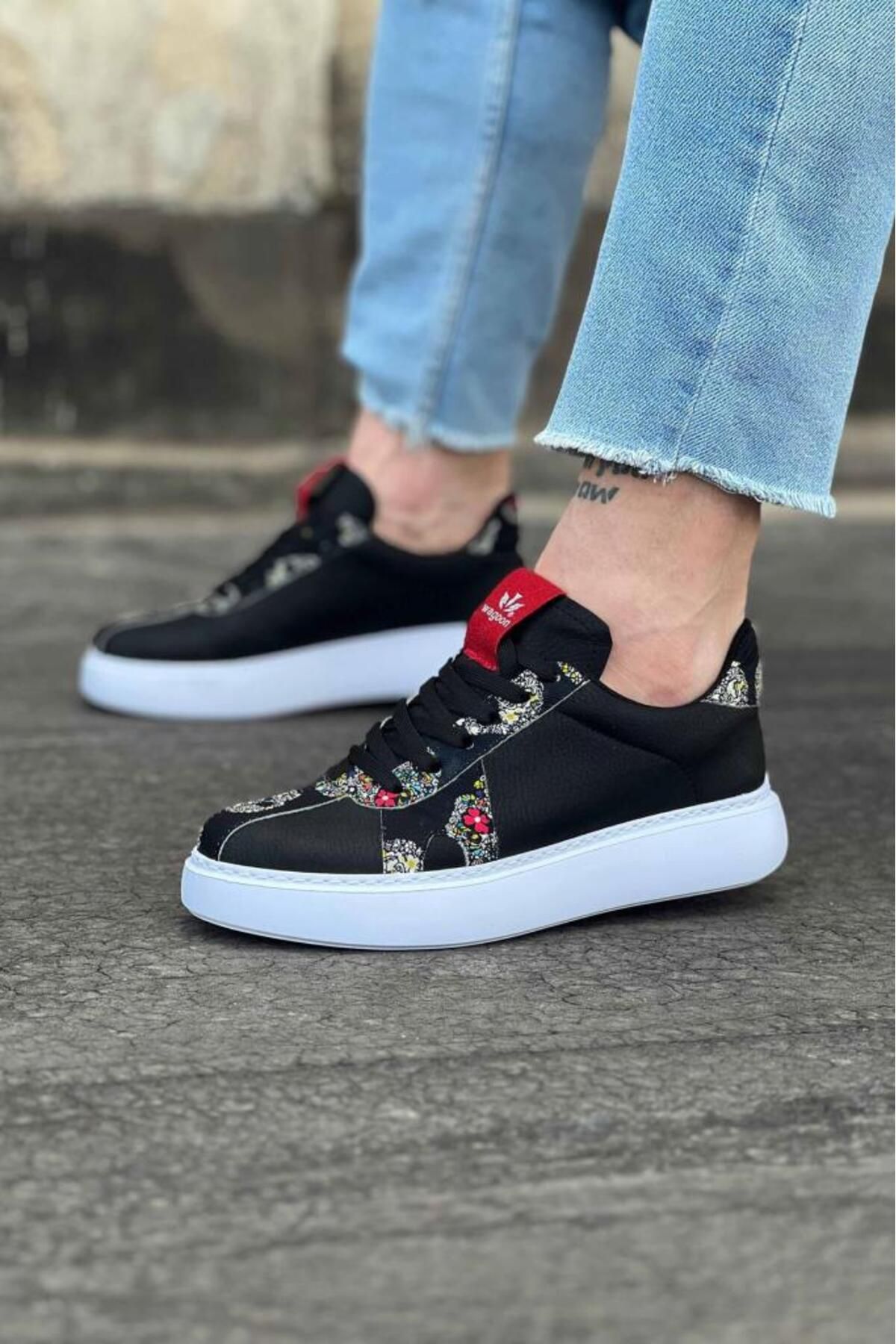 BPM WG040 Siyah Kurukafa Erkek Casual Ayakkabı