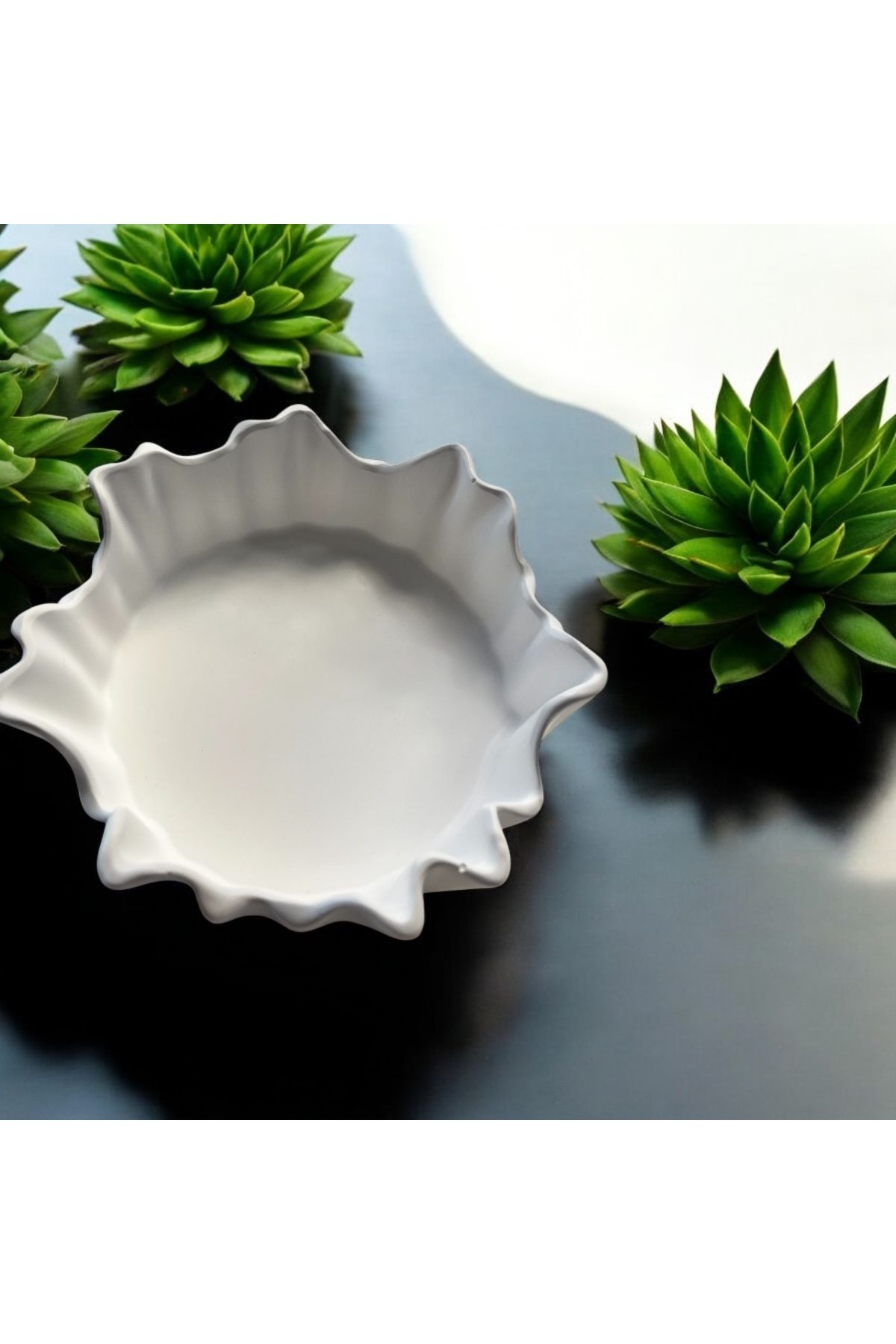 Stylish Candle Works Beyaz Büyük Dekoratif Kase