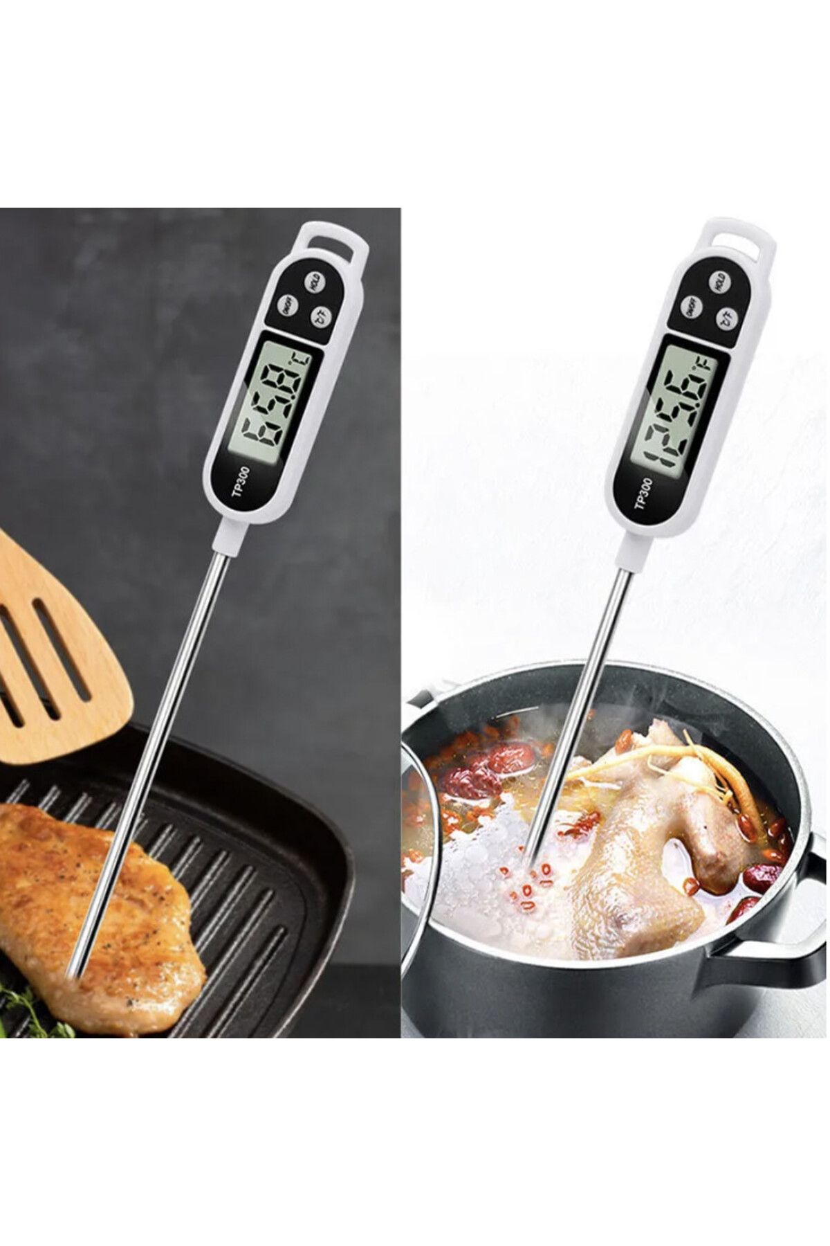 PUFO-Digital Food Thermometer With Rod, Lcd Display, 3 Buttons, Measurement Range -50° C - 300° C 8