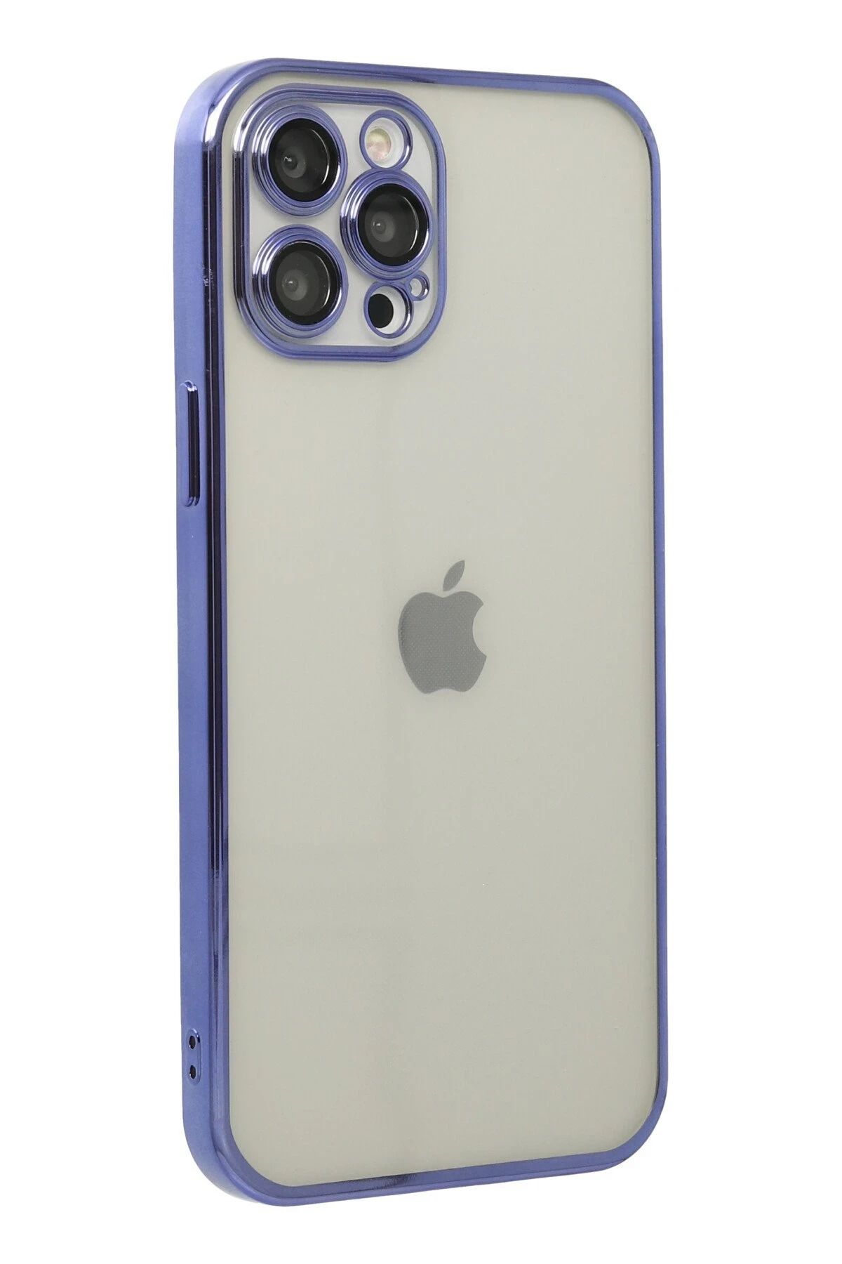 NewFace iPhone 12 Pro Kılıf Lensli Silikon - Mor SVLRS