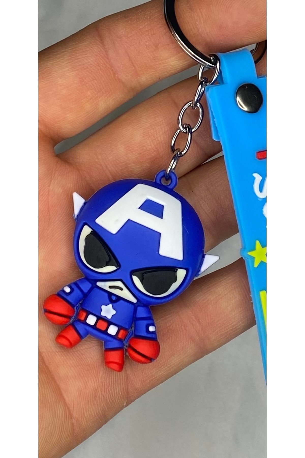 nss sky rock-3D Silicone Keychain Superhero Figure Keychain 3