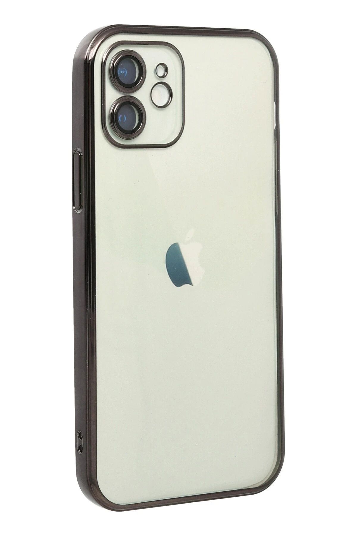NewFace iPhone 12 Kılıf Lensli Silikon - Siyah SVLRS