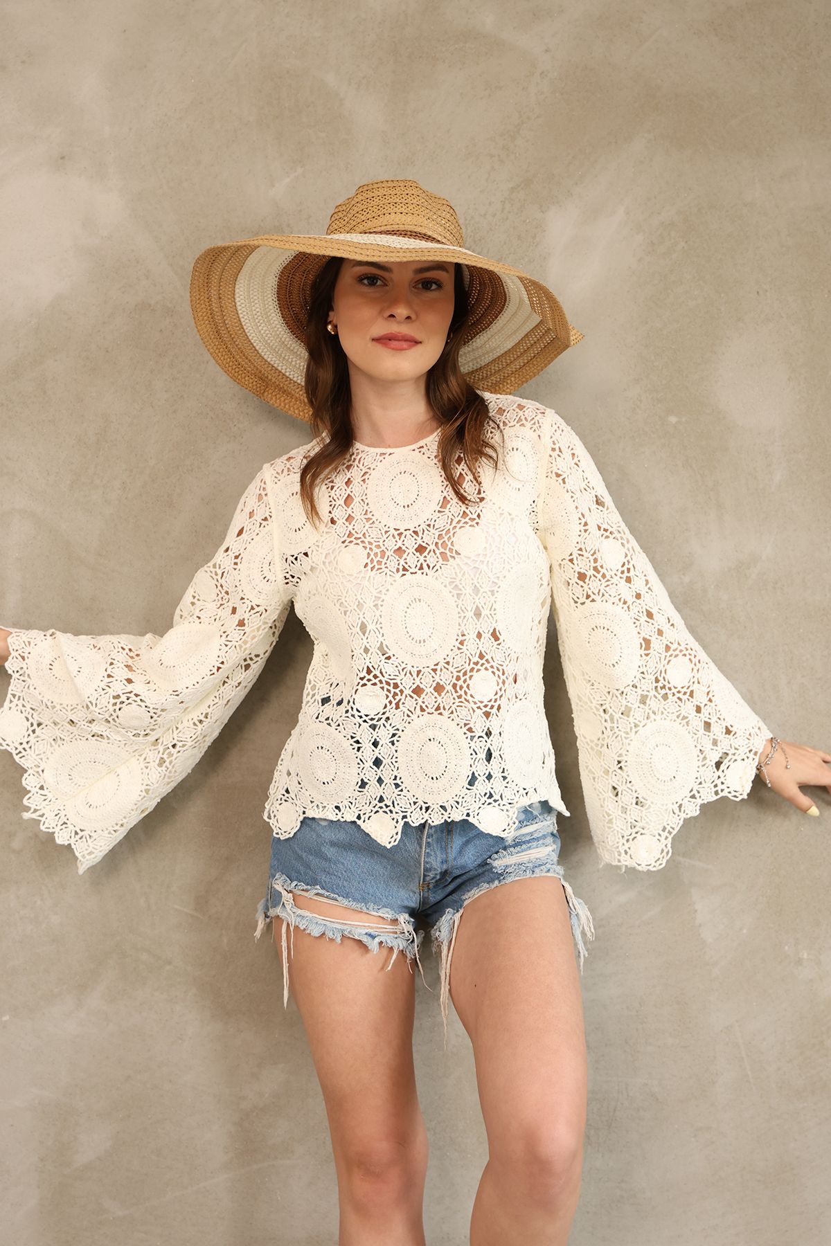 DM DİLAN MODA KADIN TIĞ İŞİ BLUZ
