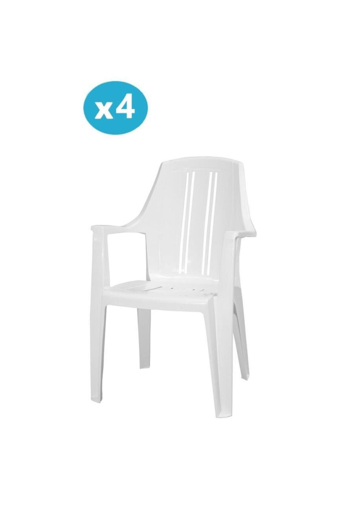 Omnipazar Mt-gf139 Orbita Plastik Bahçe Balkon Koltuk Sandalye 4'lü Set