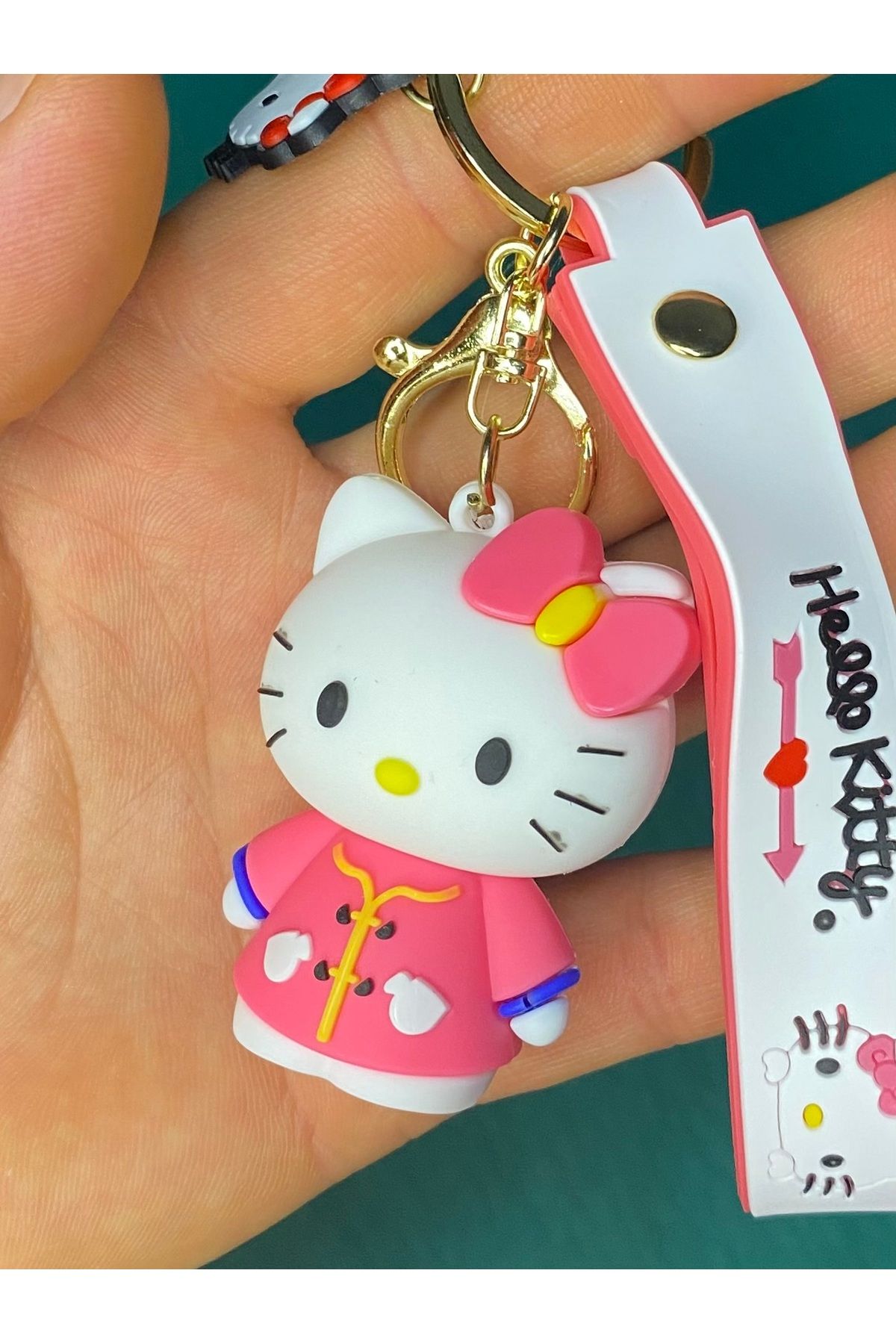 nss sky rock 3D Lüks Büyük Boy Hello Kitty Silikon Anahtarlık ve Çanta Süsü