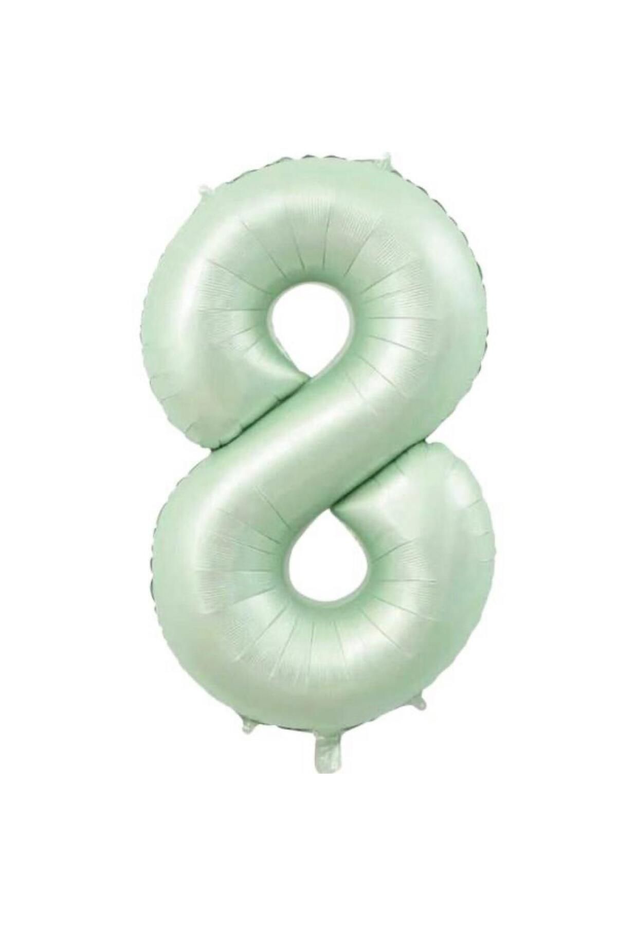 MİNAY 8 RAKAM FOLYO BALON RETRO YEŞİL RENK 34" 76cm