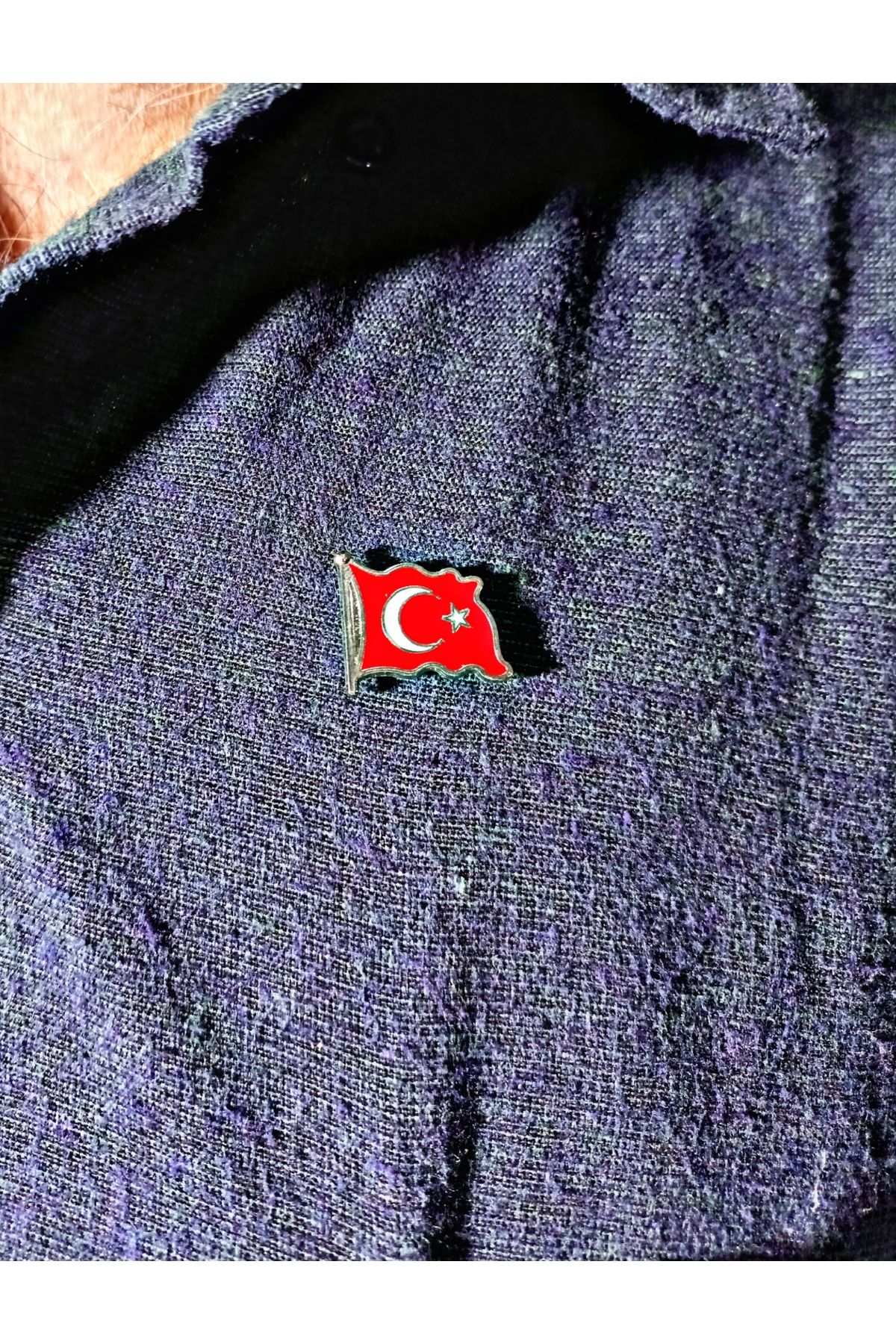 efmues Türk Bayrağı yaka rozeti renkli Ay yıldız yaka rozeti