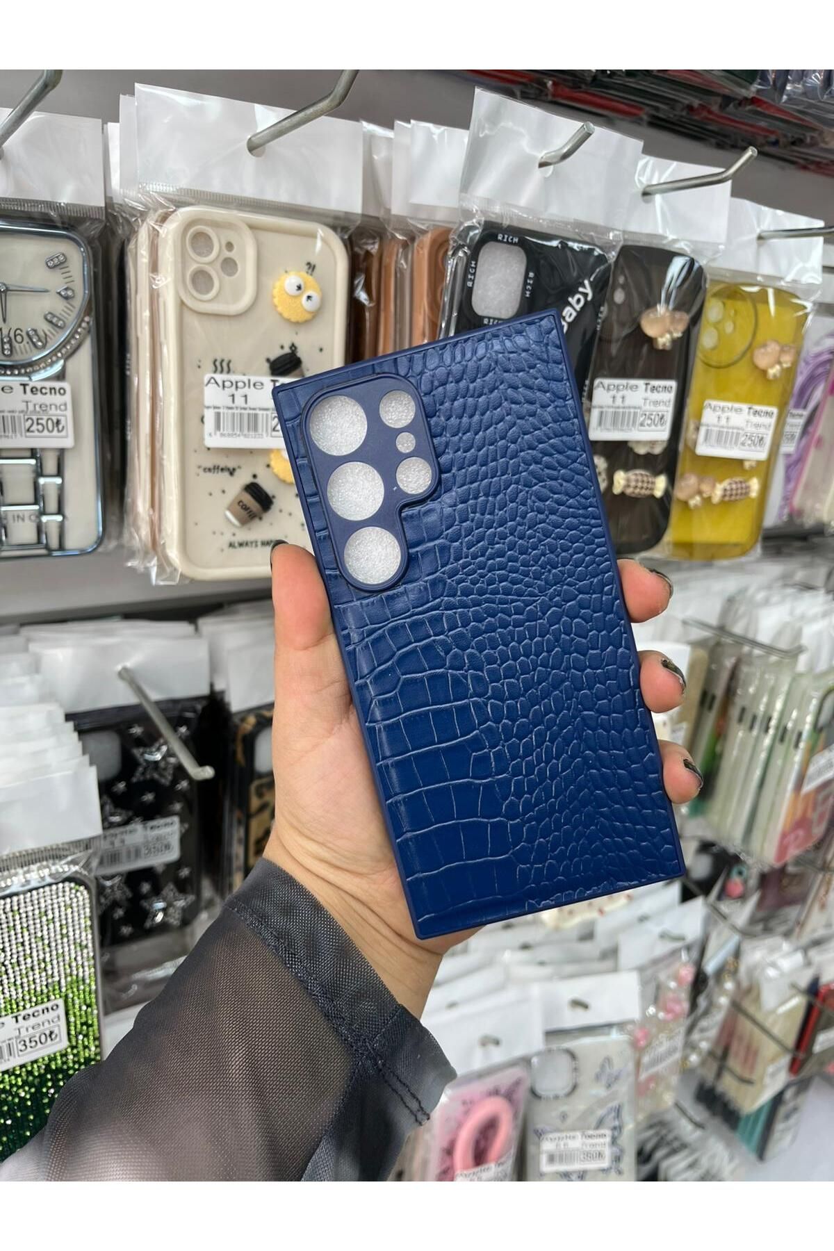 TECNOTREND Galaxy S24 Ultra 5g Dokulu Yüzey Çekmeye Dayanıklı Cep Telefon Kılıfı Pu Deri Kaplamalı Yumuşak