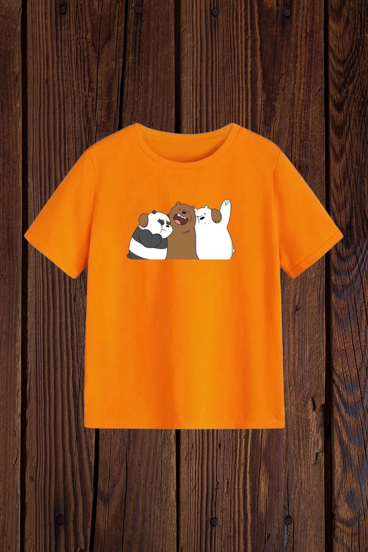 FeaR LeeS Sarılan Pandalar Baskılı Kızerkek Çocuk T-shirt