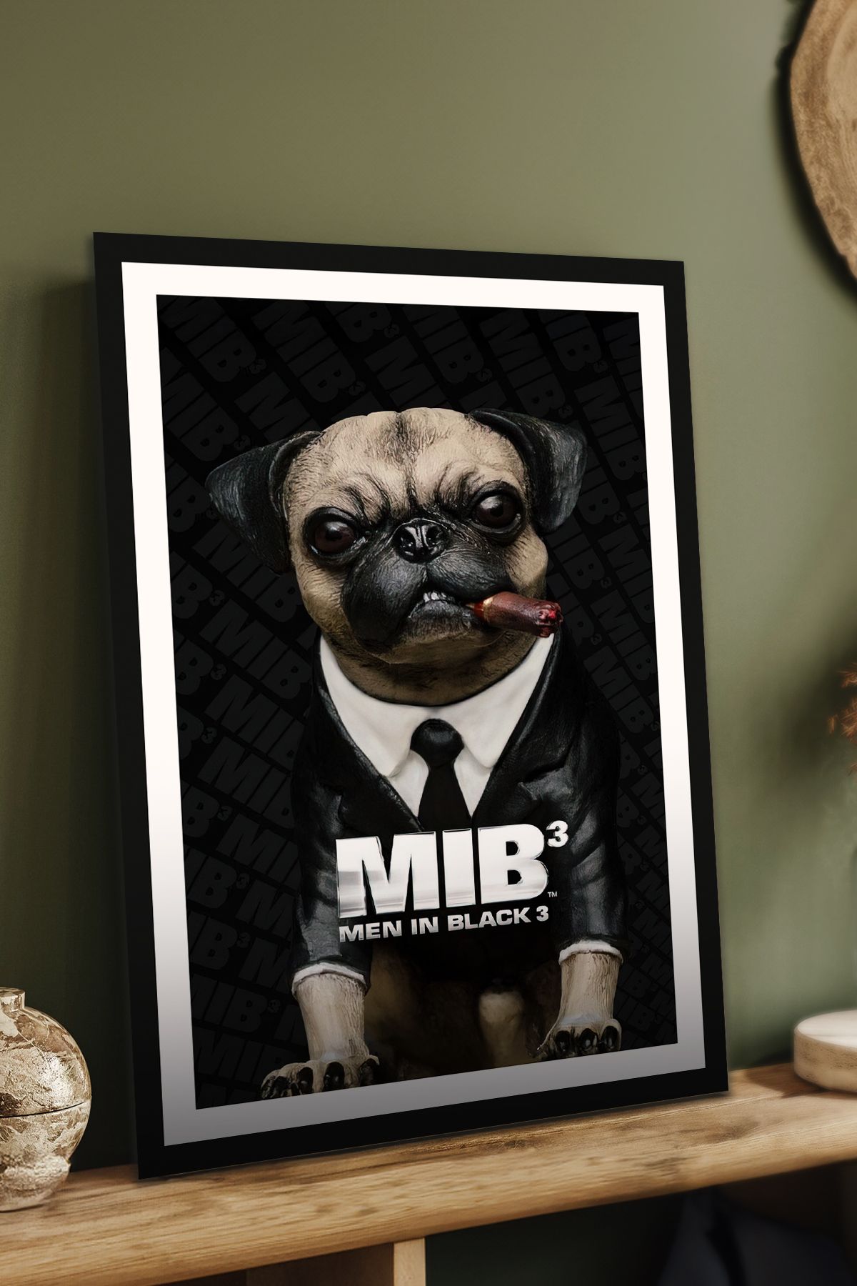 Cadran Köpek tasarımlı Çerçeve Görünümlü Mdf Tablo