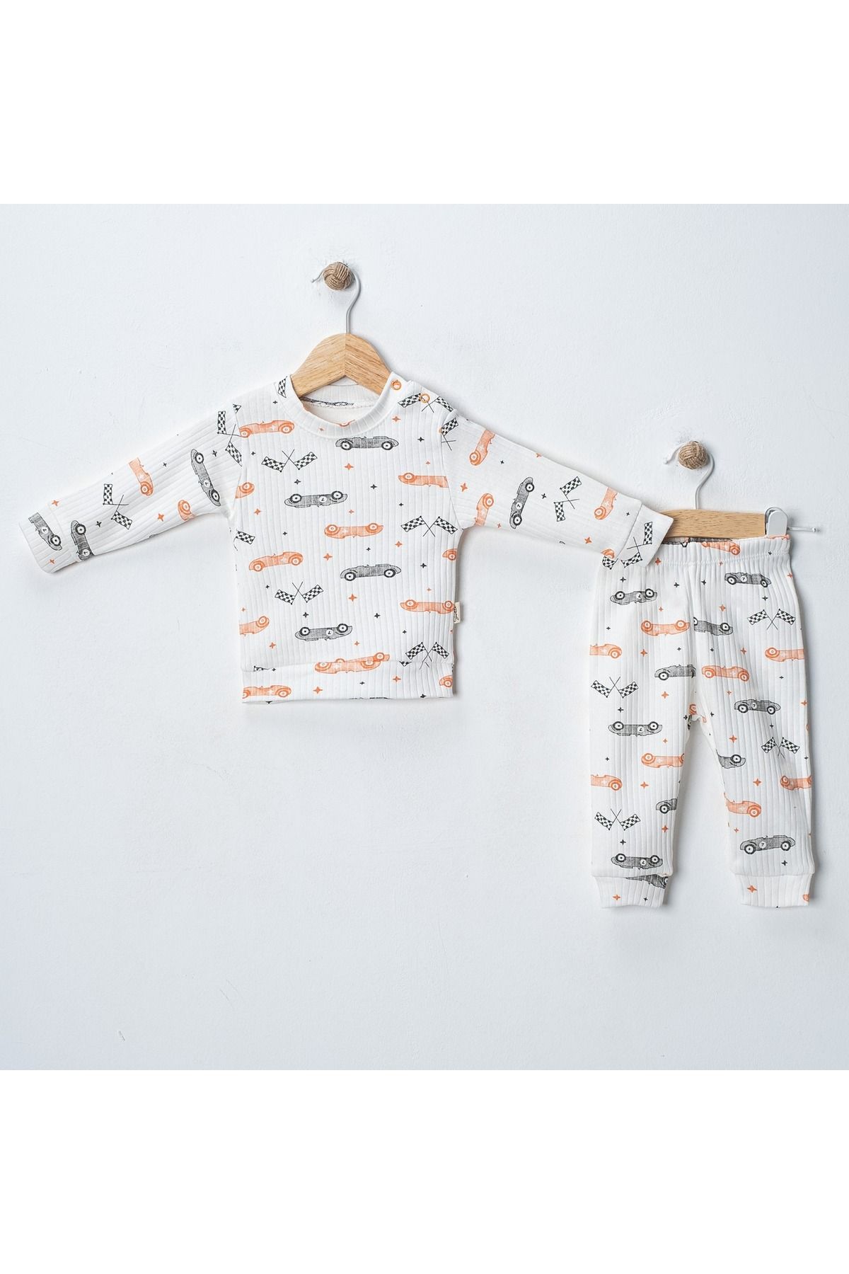 Naunau %100 Pamuk Desenli Bebek Pijama Takımı