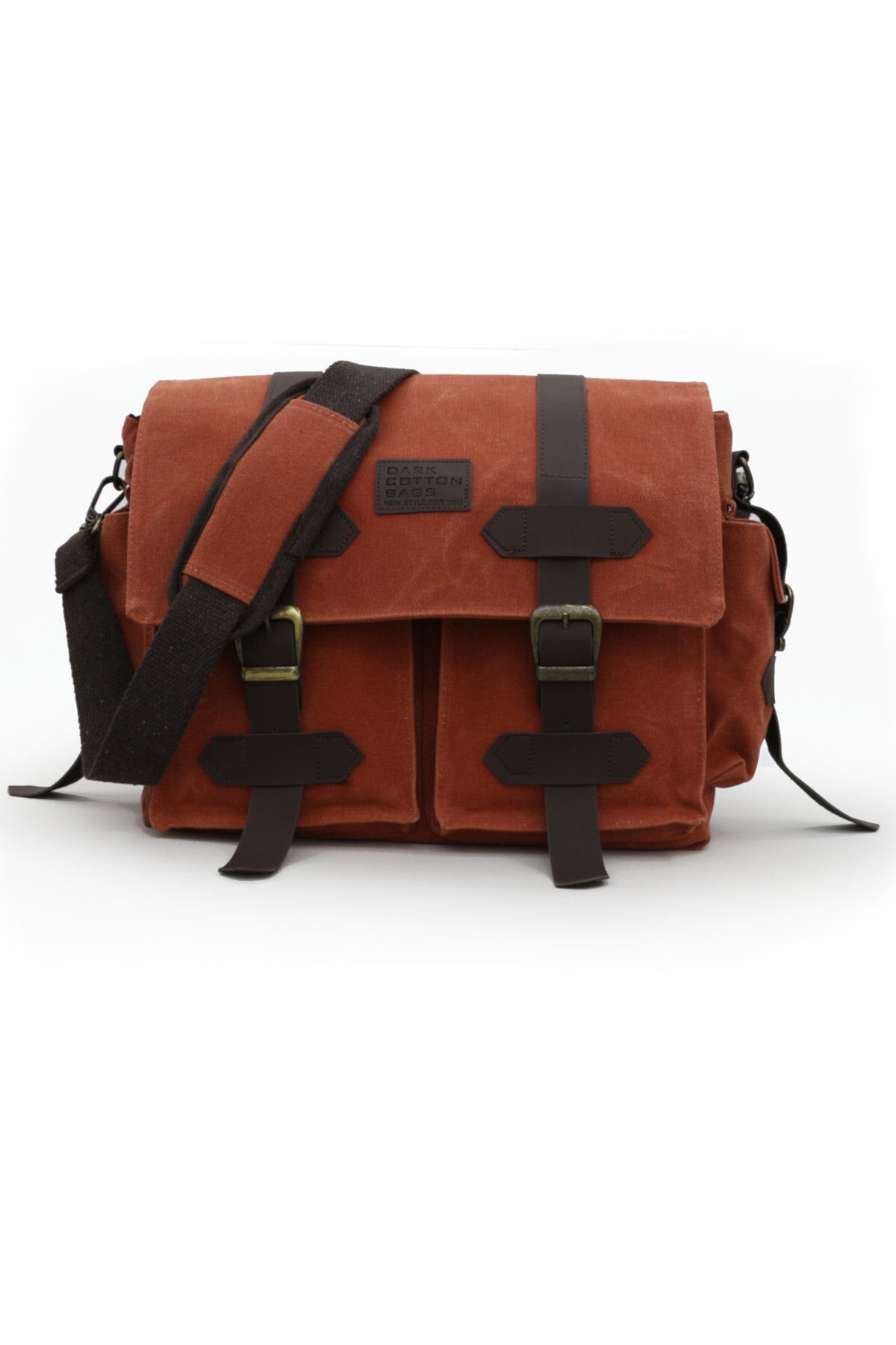 DARK COTTON 7156 Baltimore Kiremit Kırmızı Suya Dayanıklı Omuz Laptop Okul Postacı Seyahat Outdoor Çanta
