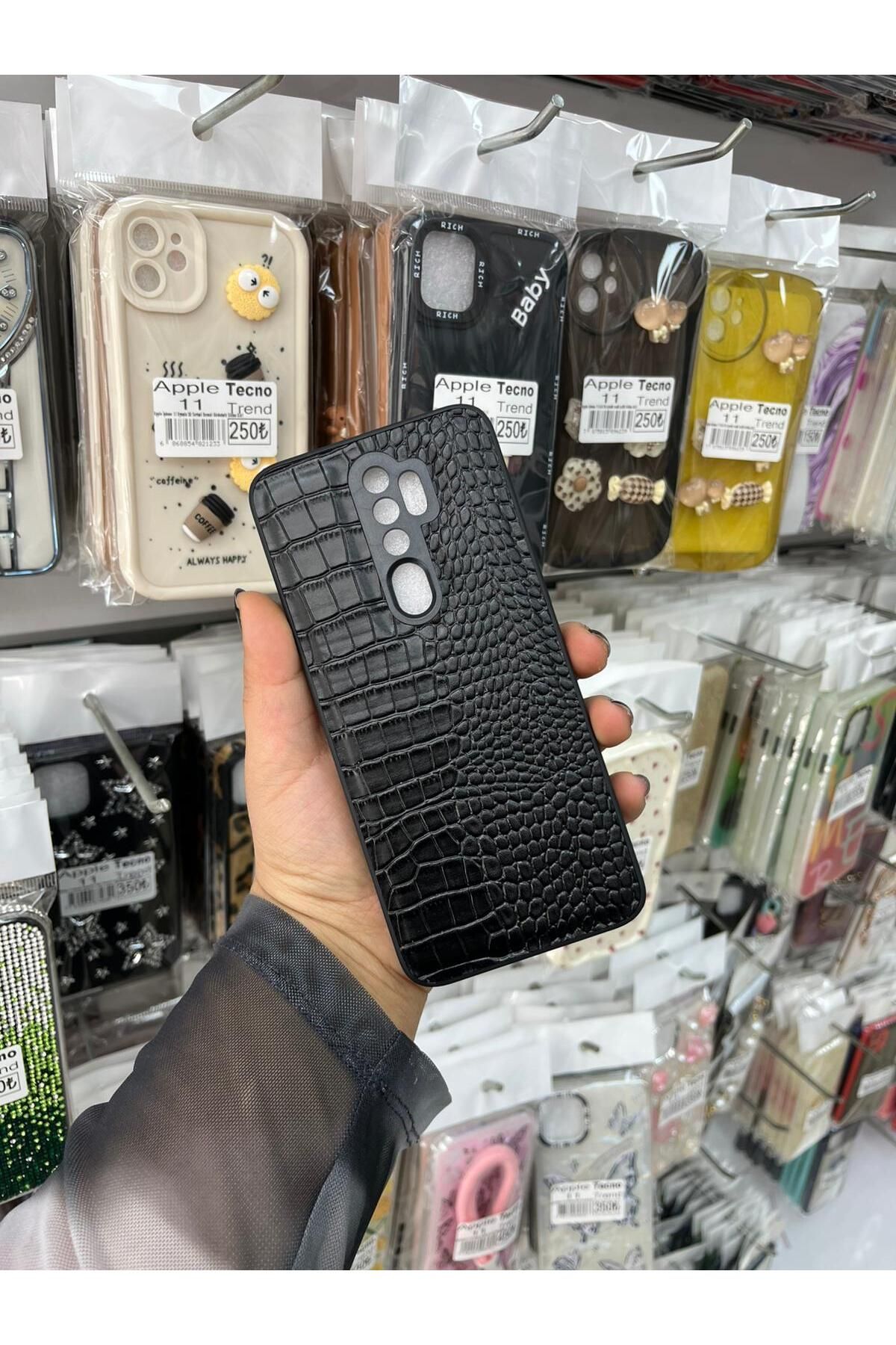 TECNOTREND OPPO A5 2020- A9 2020 Dokulu Yüzey Çekmeye Dayanıklı Cep Telefon Kılıfı Pu Deri Kaplamalı Yumuşak