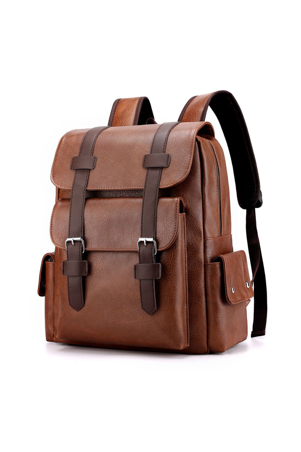 shop Unisex Büyük Kapasiteli Kaliteli Yumuşak Suni Seri Sırt Çantası 15.6"