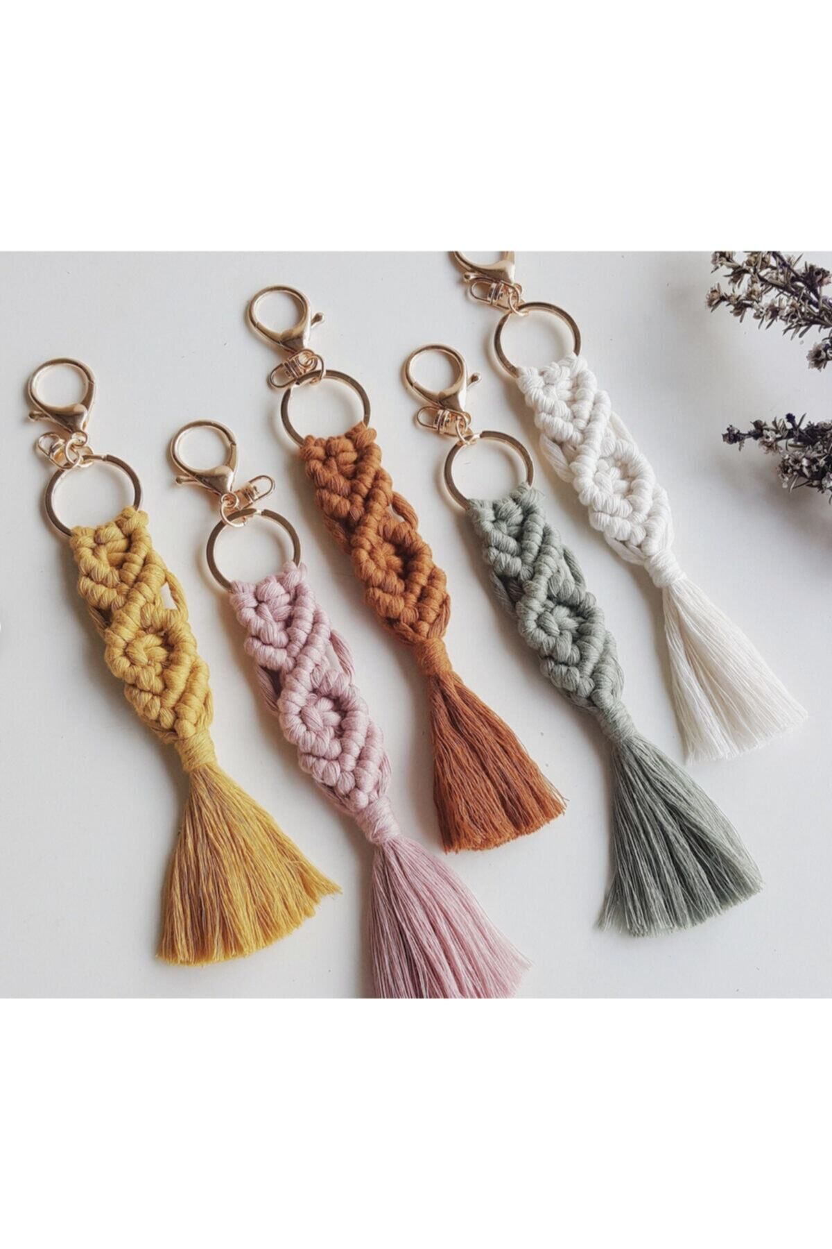 Makromecity-Taranan Macrame Thread 3mm Single Twist Macrame Scannable Thread Set of 4 Ecru Mustard Tile Milk Coffee 3