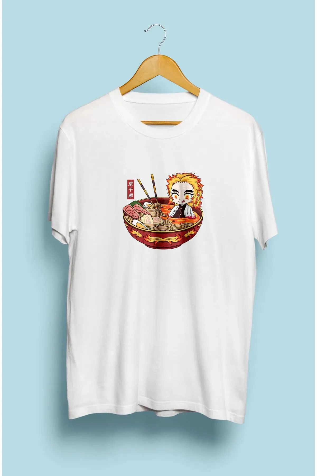 FeaR LeeS Demon Slayer Rengoku (ramen) Minimalist Özel Tasarım Anime Tişört