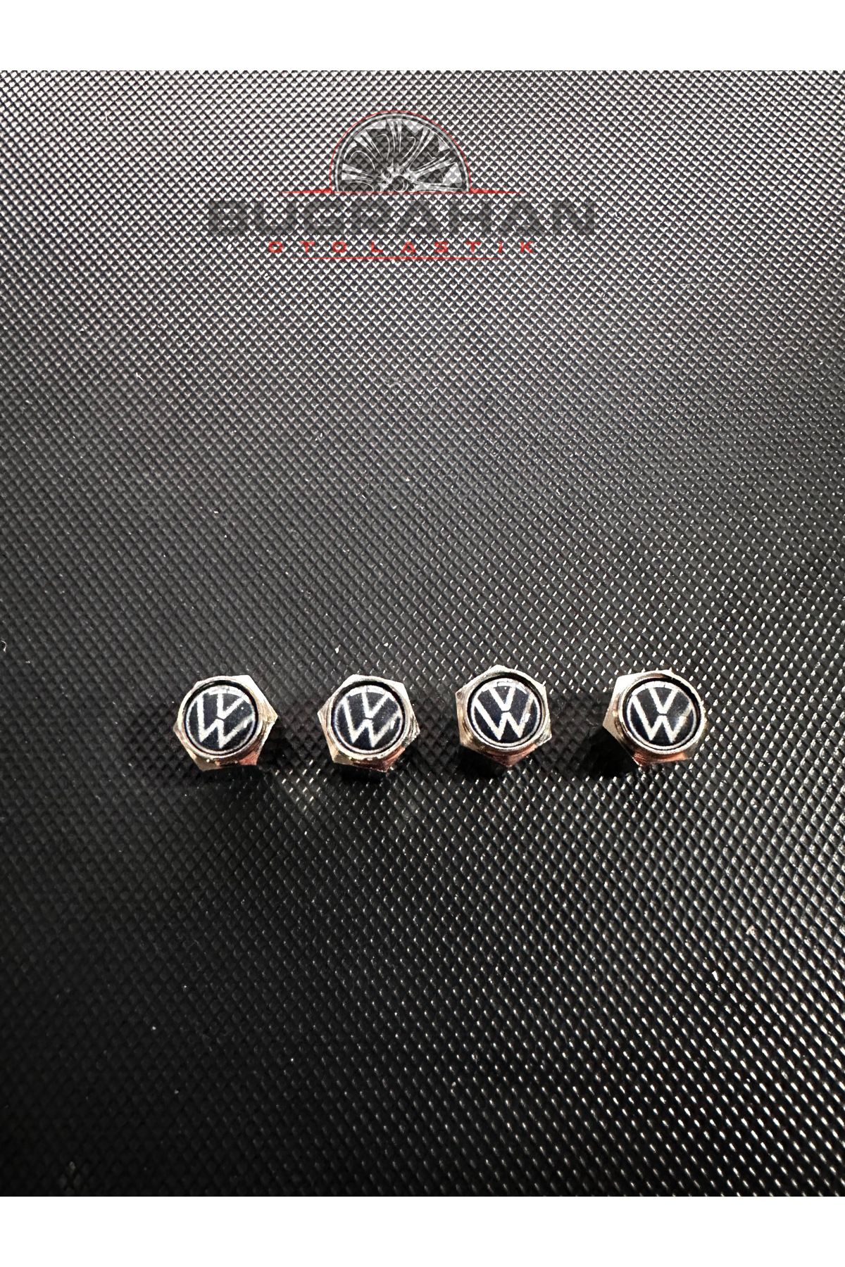 OEM VOLKSWAGEN Logolu Sibop Kapağı Tüm Araçlara Uyumlu A Kalite Alüminyum Sibop Kapağı 4 Adet
