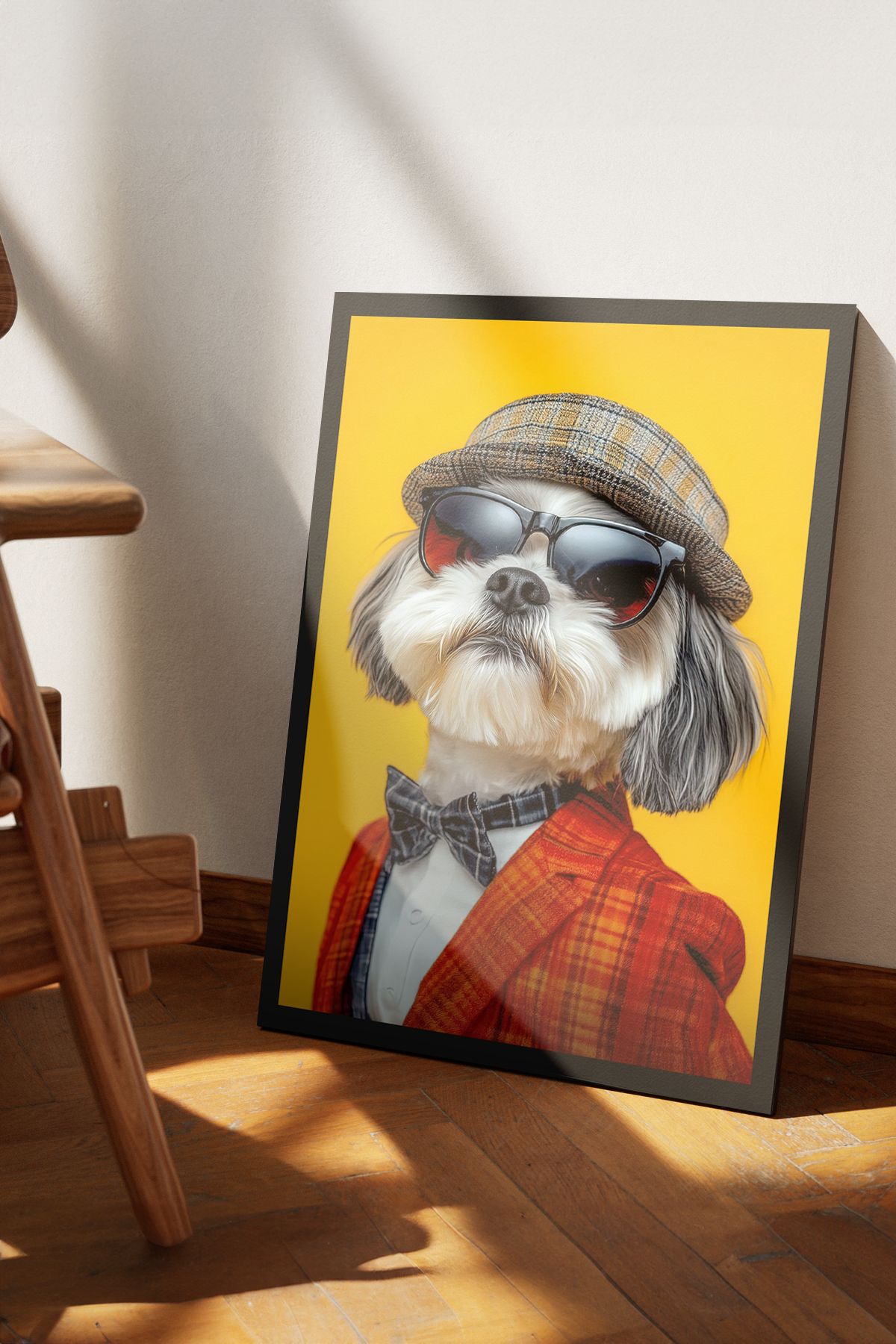 Cadran Köpek tasarımlı Çerçeve Görünümlü Mdf Tablo