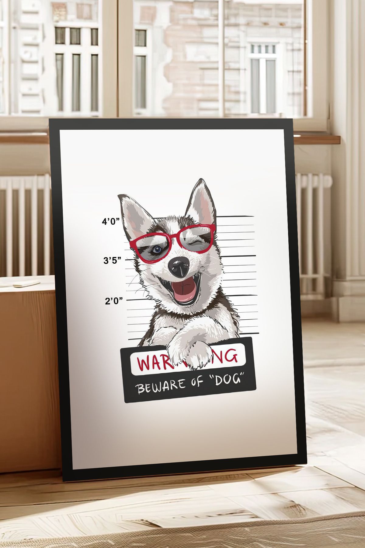 Cadran Köpek tasarımlı Çerçeve Görünümlü Mdf Tablo