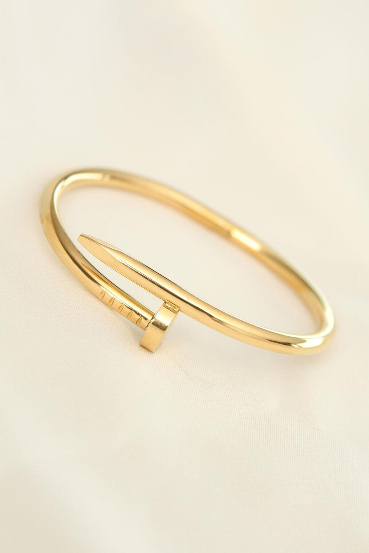 prativas 316L Çelik Gold Renk Çivi Model Bileklik