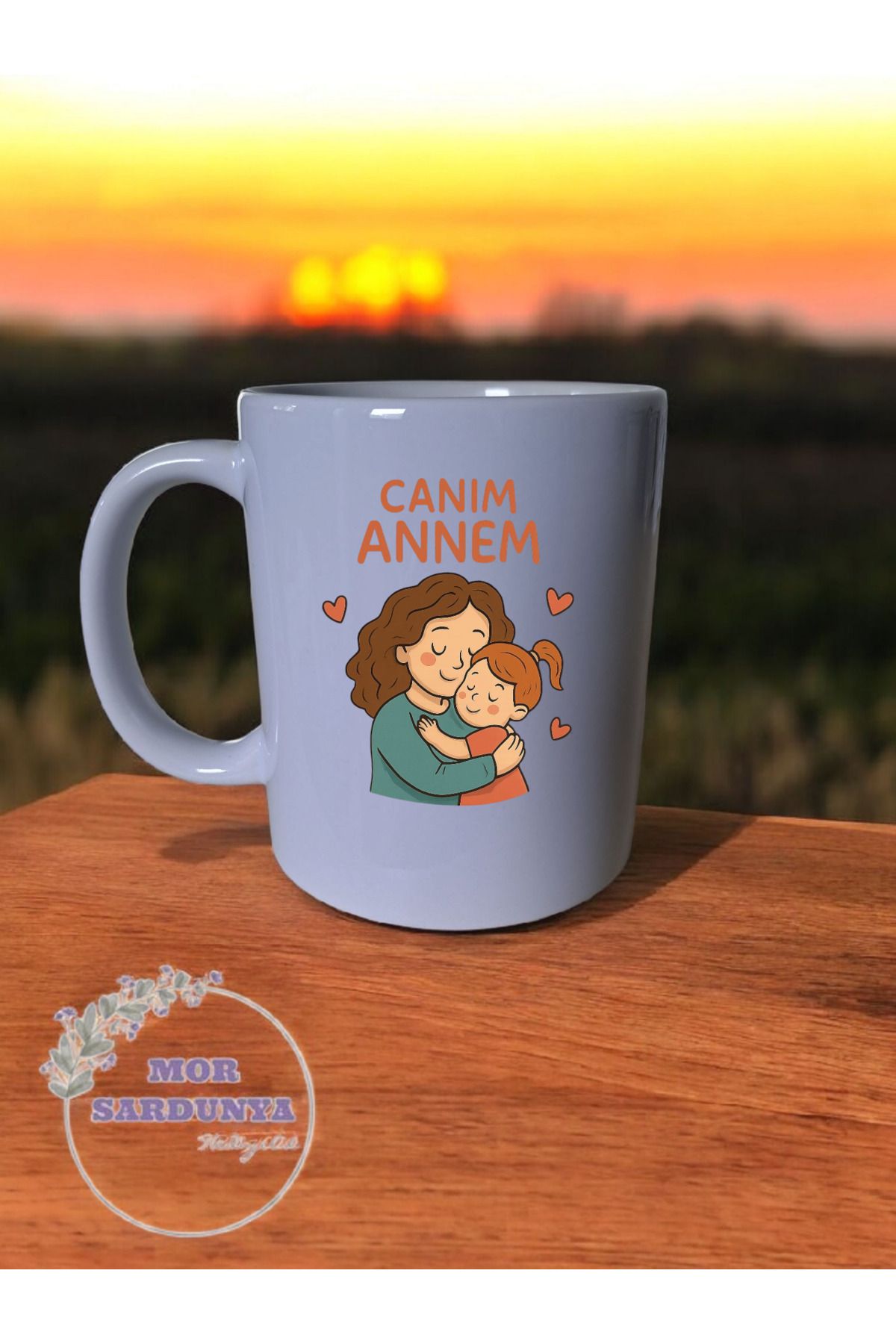 Morsardunya Canım Annem Birbirine Sarılan Anne Çocuk Baskılı Kupa Bardak